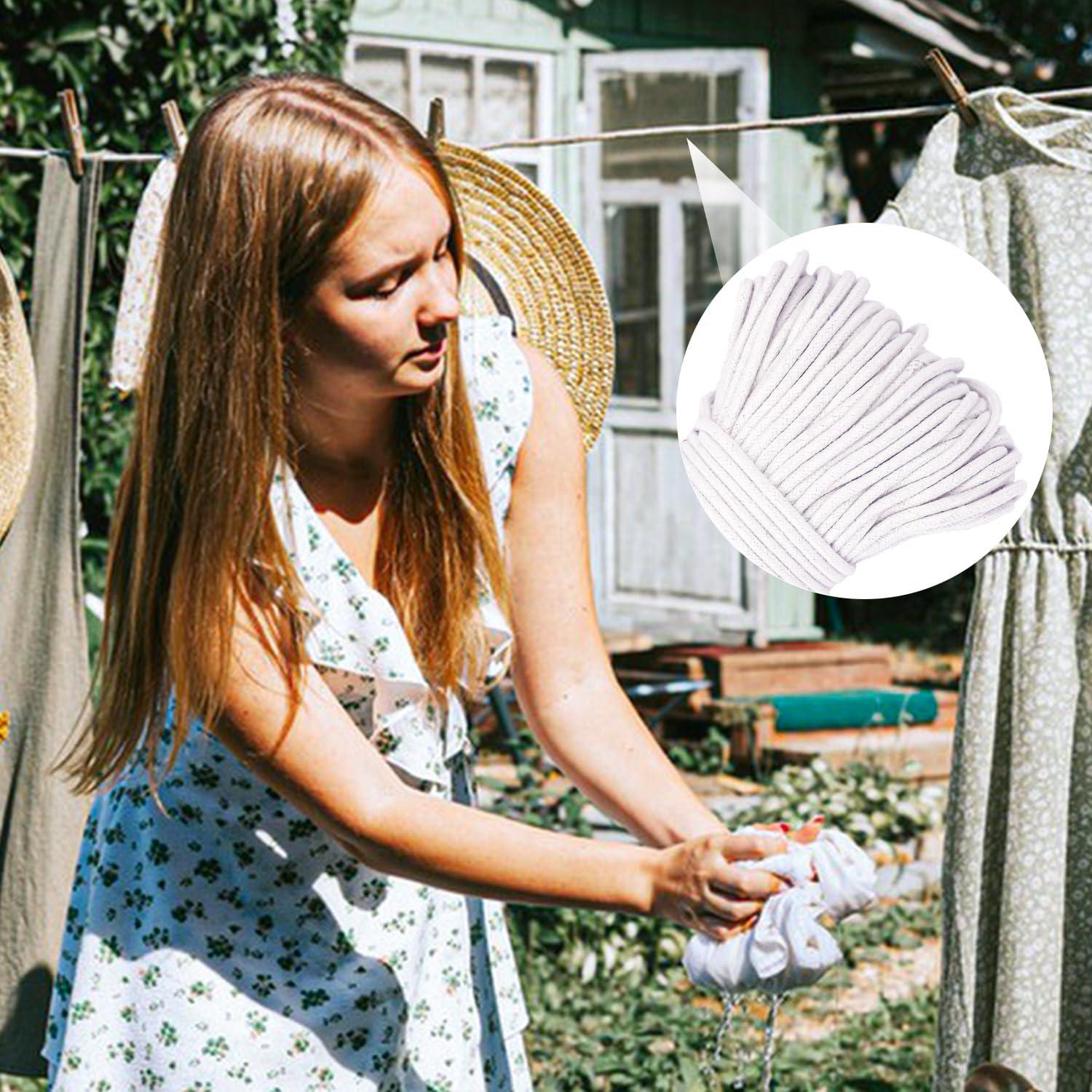 Cuerda de Ropa de Algodón IHDYPPEW 100 m 5.56 mm Uso Pesado