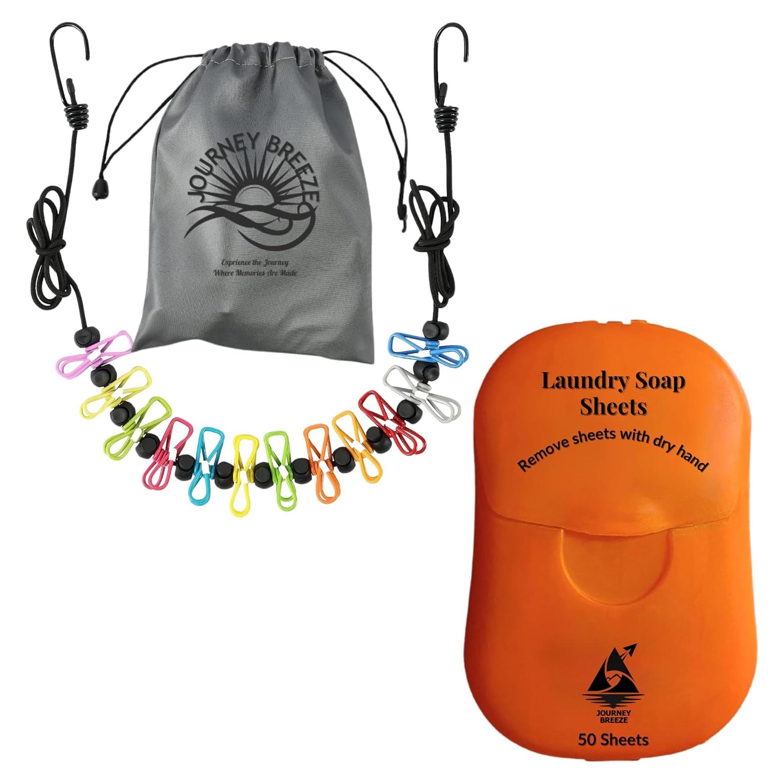Hojas de detergente de viaje Journey Breeze 50 unidades + cuerda