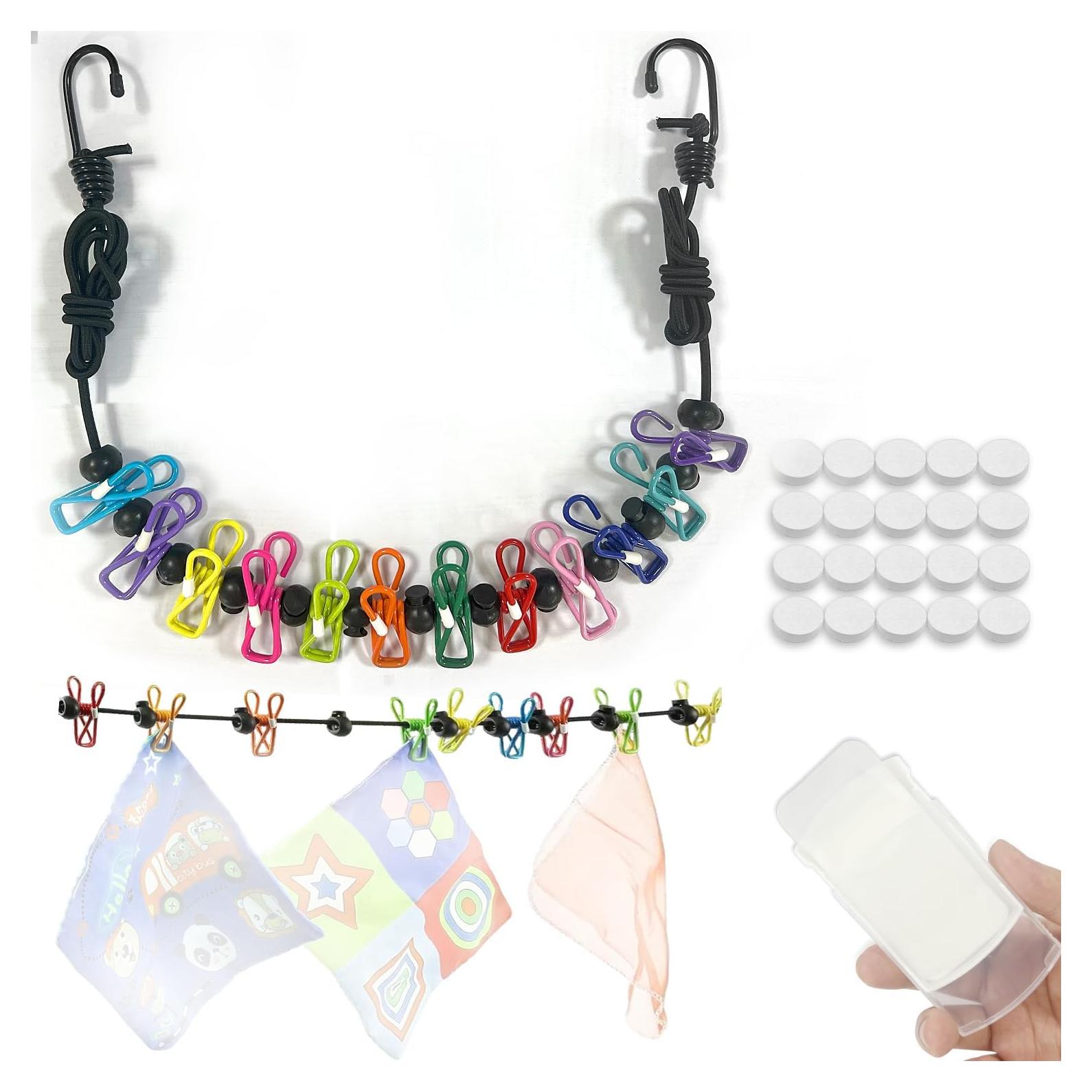 Cuerda de Ropa Portátil Yingsure con Toallas y Jabón Papel