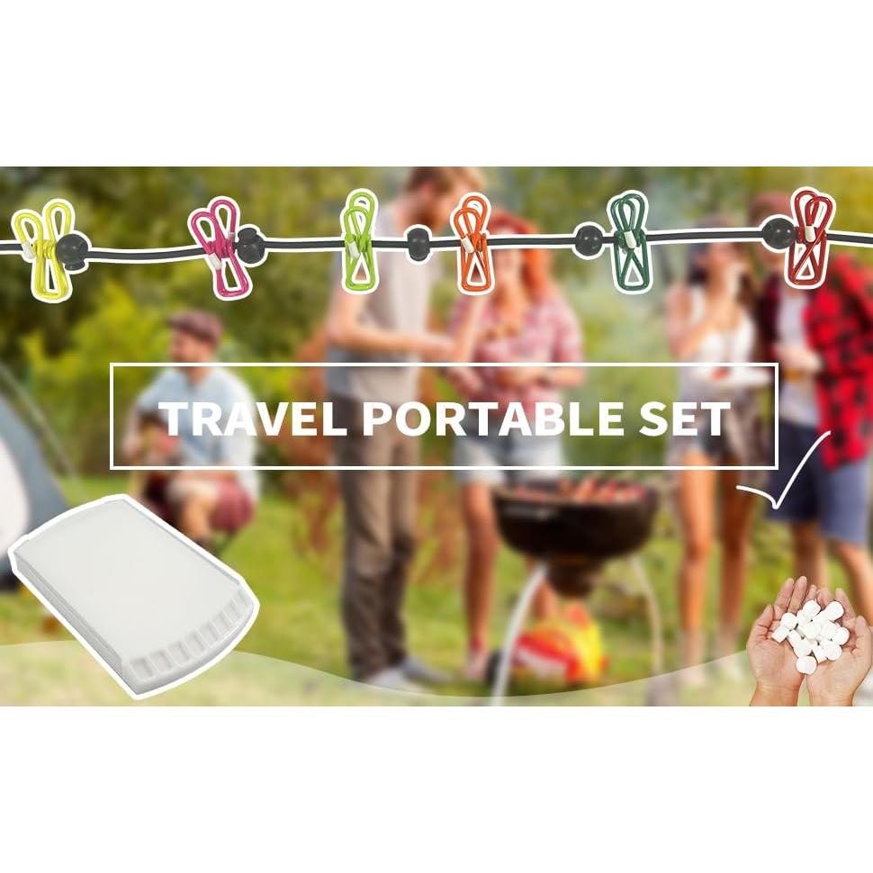 Cuerda de Ropa Portátil Yingsure con Toallas y Jabón Papel