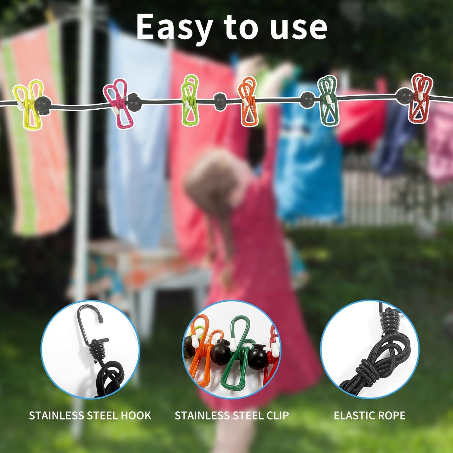 Cuerda de Ropa Portátil Yingsure con Toallas y Jabón Papel