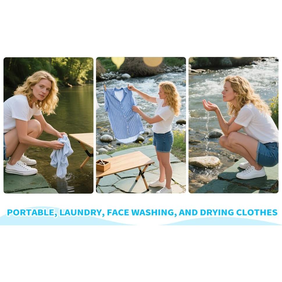 Cuerda de Ropa Portátil Yingsure con Toallas y Jabón Papel