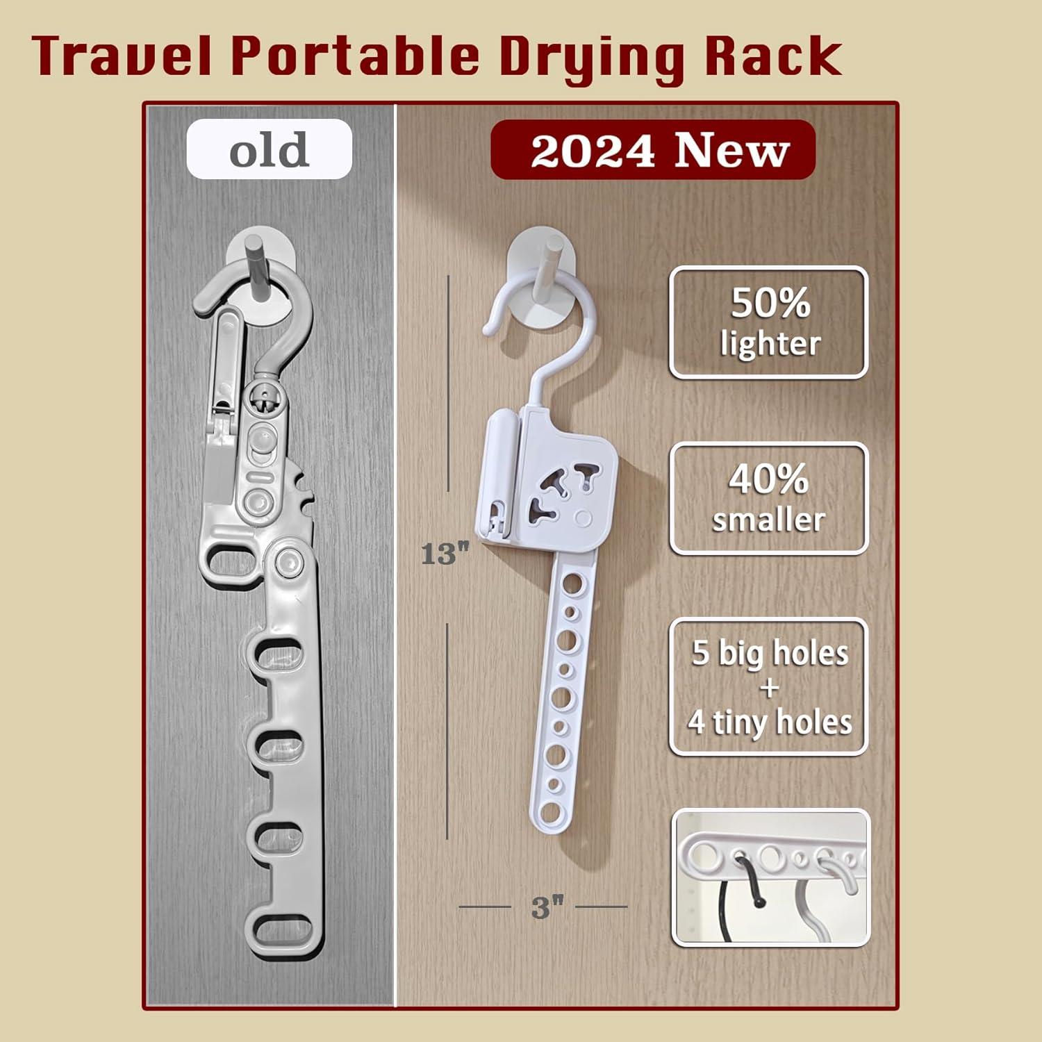 Soporte Plegable de Secado TASEVO con 5 Perchas y Gancho