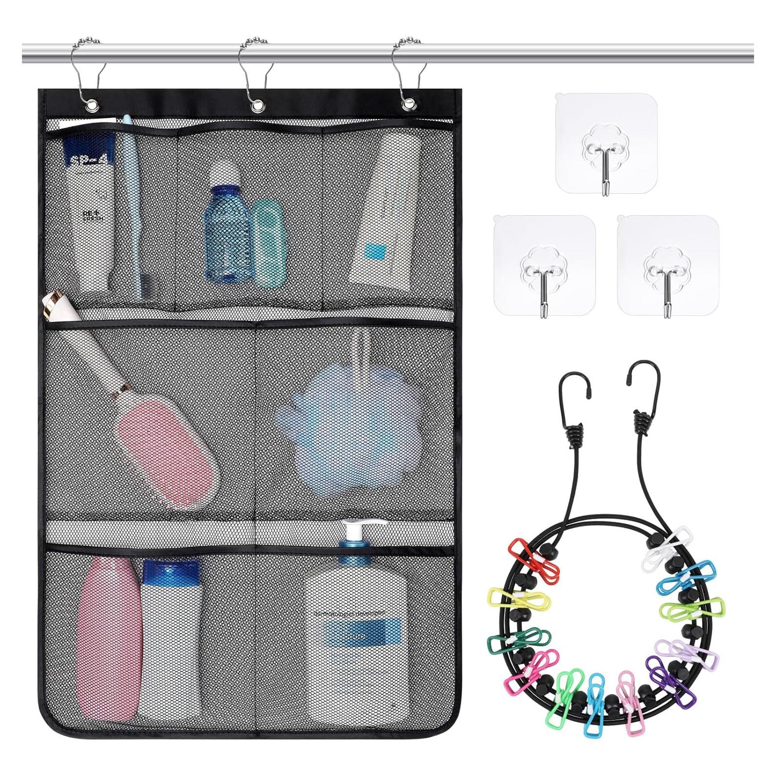 Organizador de Ducha Colgante F-color con 7 Bolsillos y Cuerda