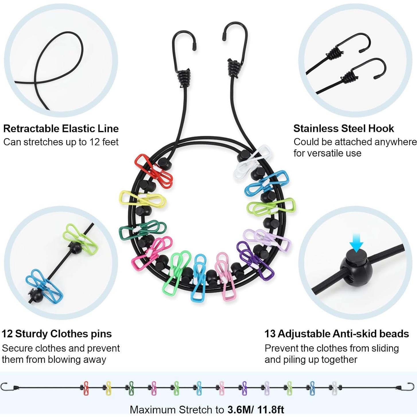 Organizador de Ducha Colgante F-color con 7 Bolsillos y Cuerda