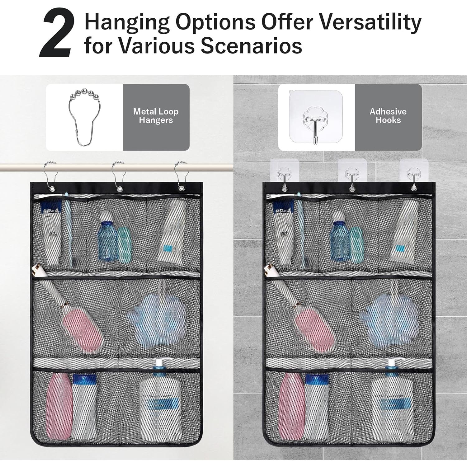 Organizador de Ducha Colgante F-color con 7 Bolsillos y Cuerda