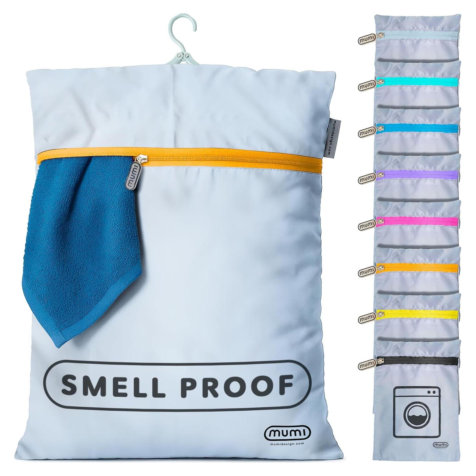 Bolsa de Lavandería de Malla MUMI Grande Naranja con Percha