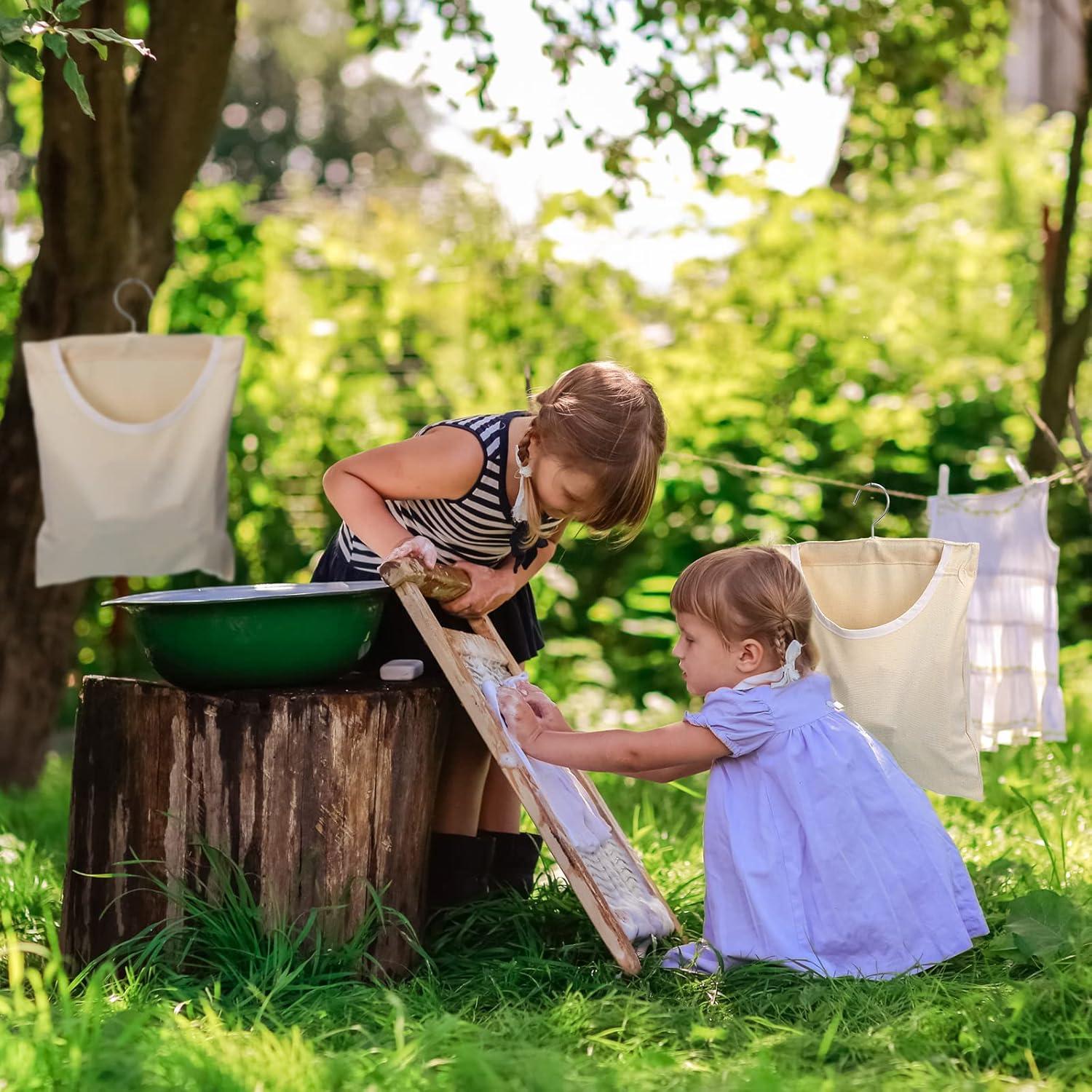 Bolsa de Pinza de Ropa Eccliy 2 Pcs Lona Beige 36x26 cm