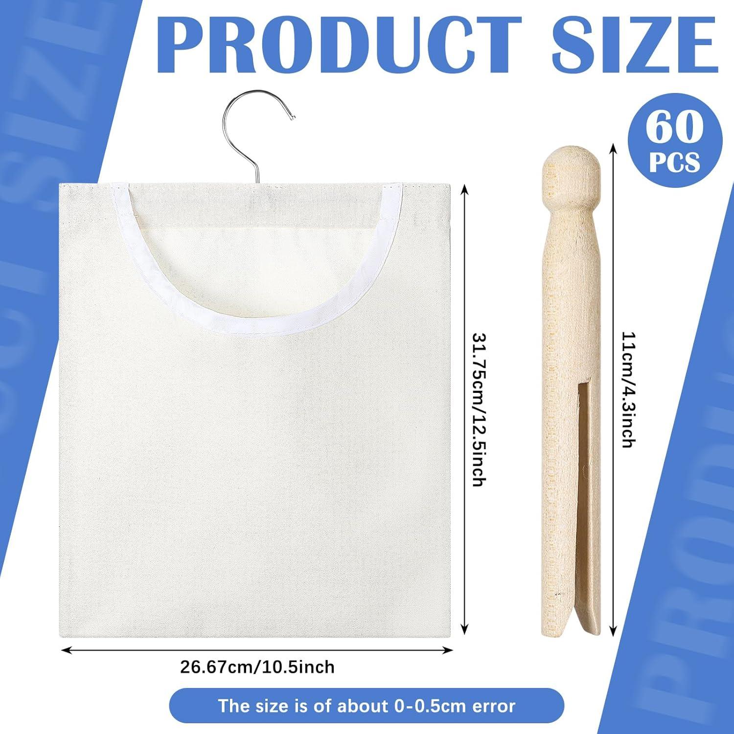 Set de 61 Pinzas de Madera Norme con Bolsa de Almacenamiento