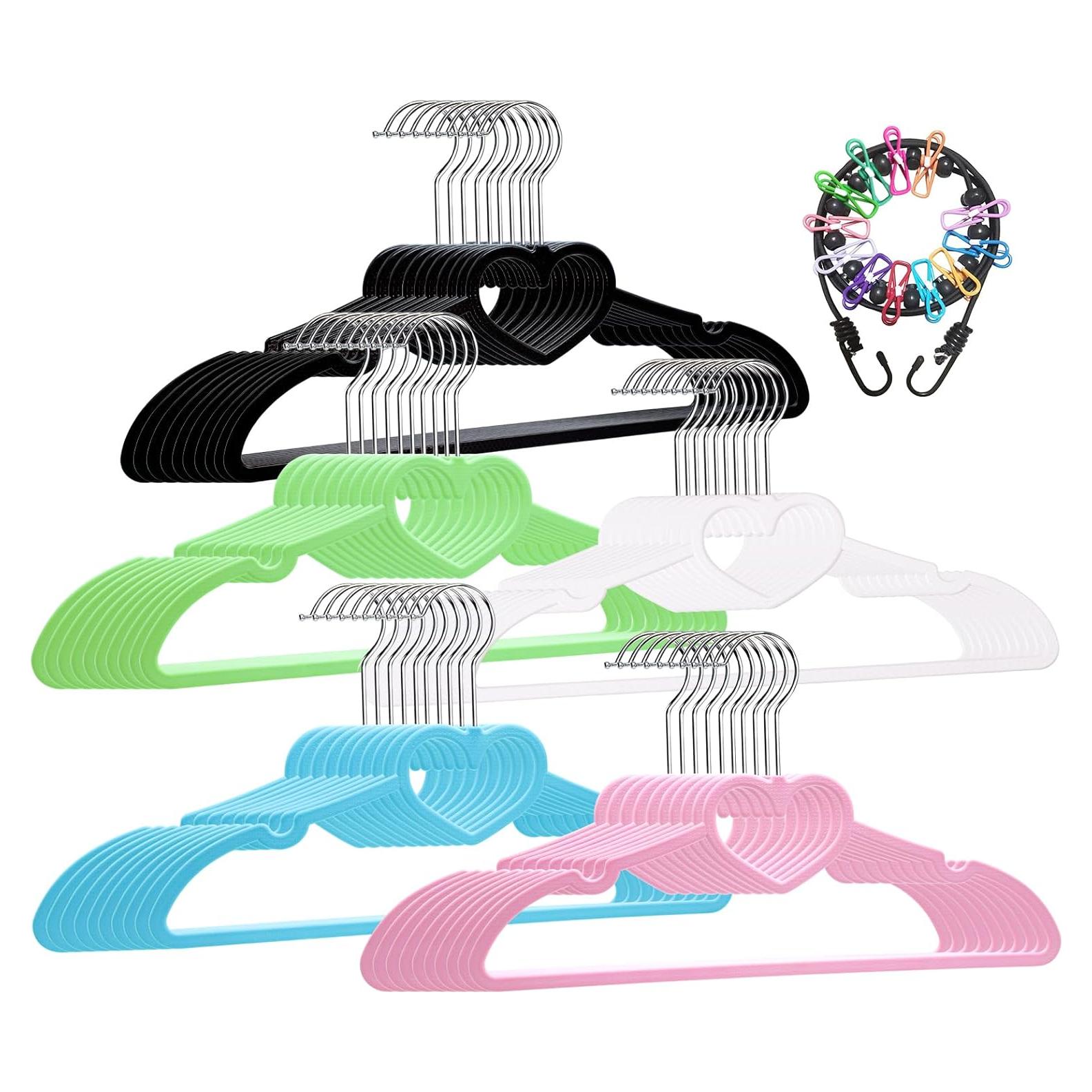 Perchas de Plástico ZRKFSR 50 Unidades Corazón Ahorra Espacio