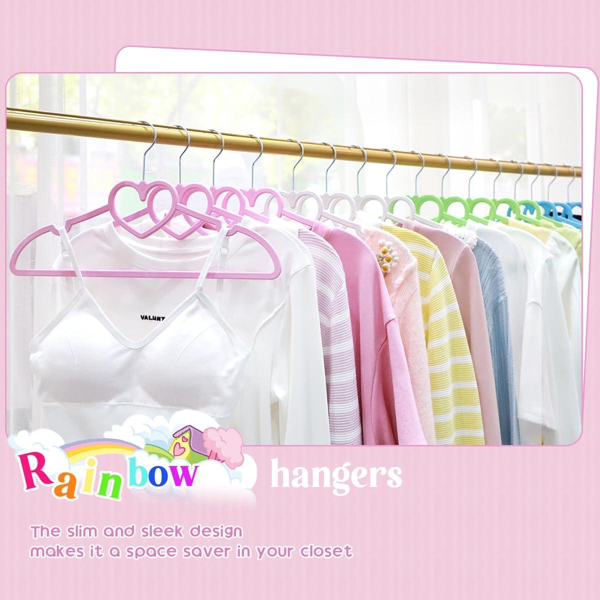 Perchas de Plástico ZRKFSR 50 Unidades Corazón Ahorra Espacio