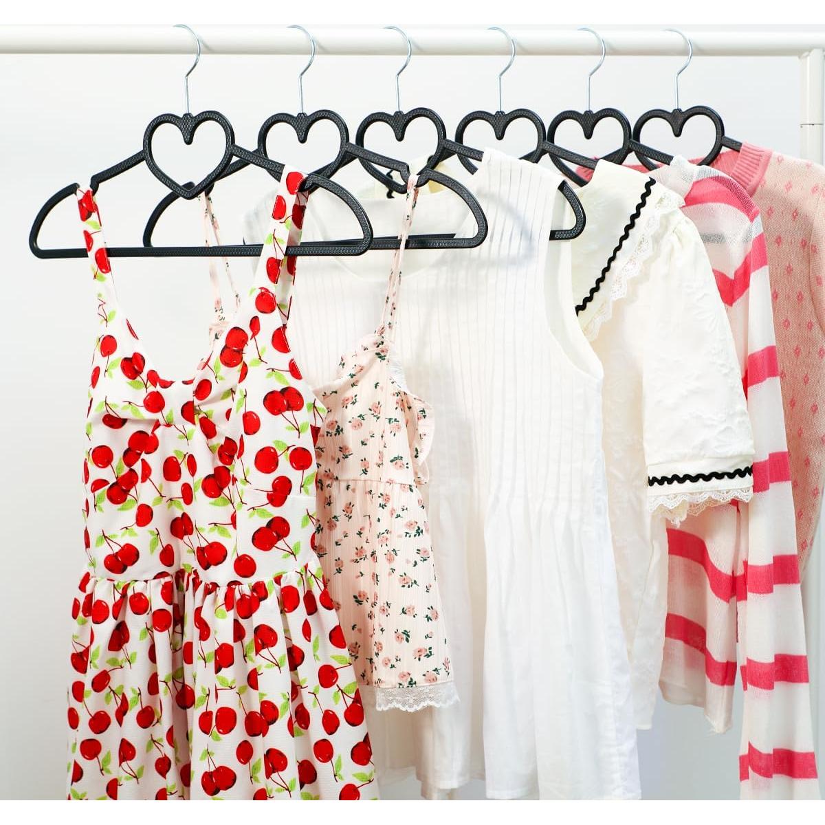 Perchas de Plástico ZRKFSR 50 Unidades Corazón Ahorra Espacio