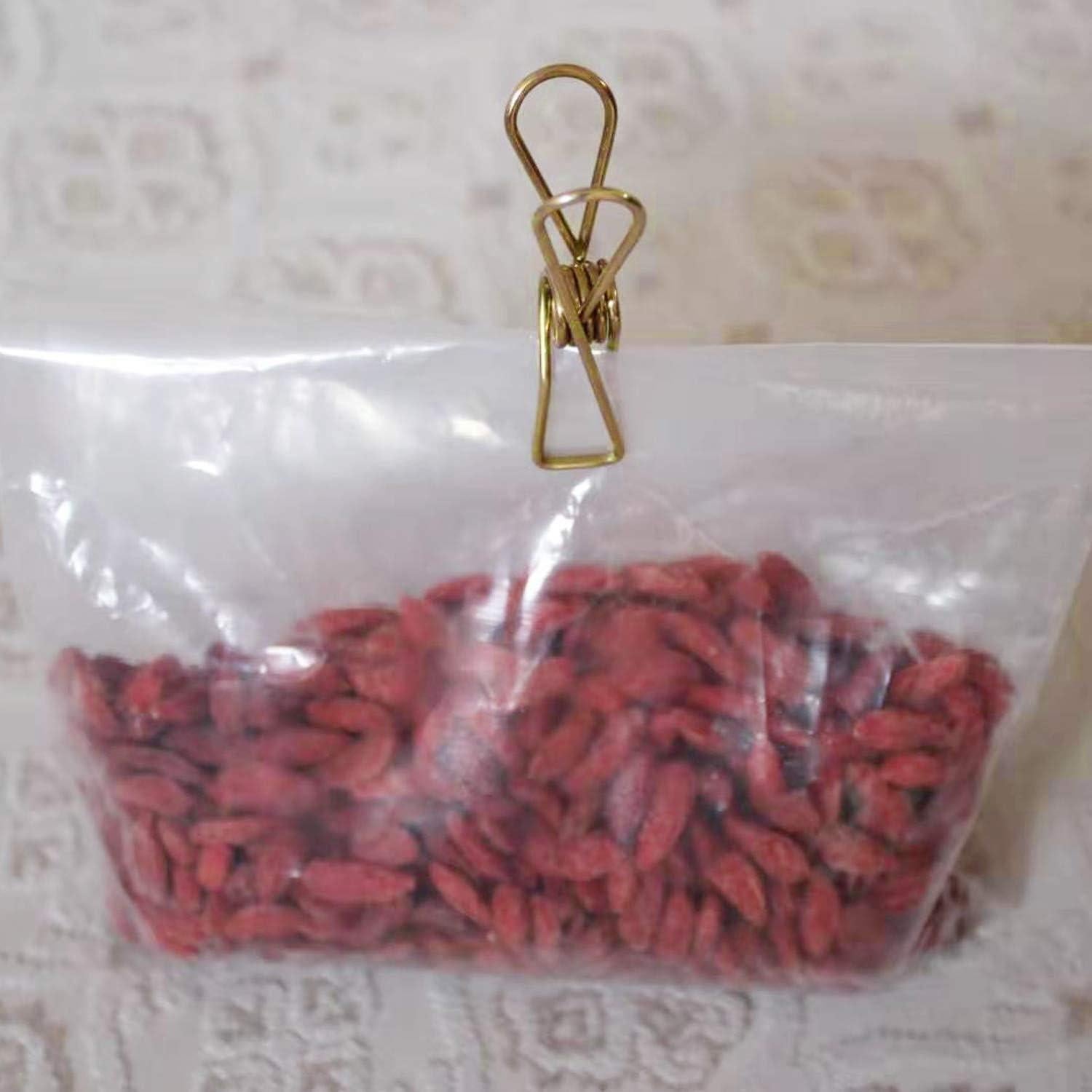 50 Pinzas de Ropa AITRAI Acero Inoxidable Doradas 5.58 cm