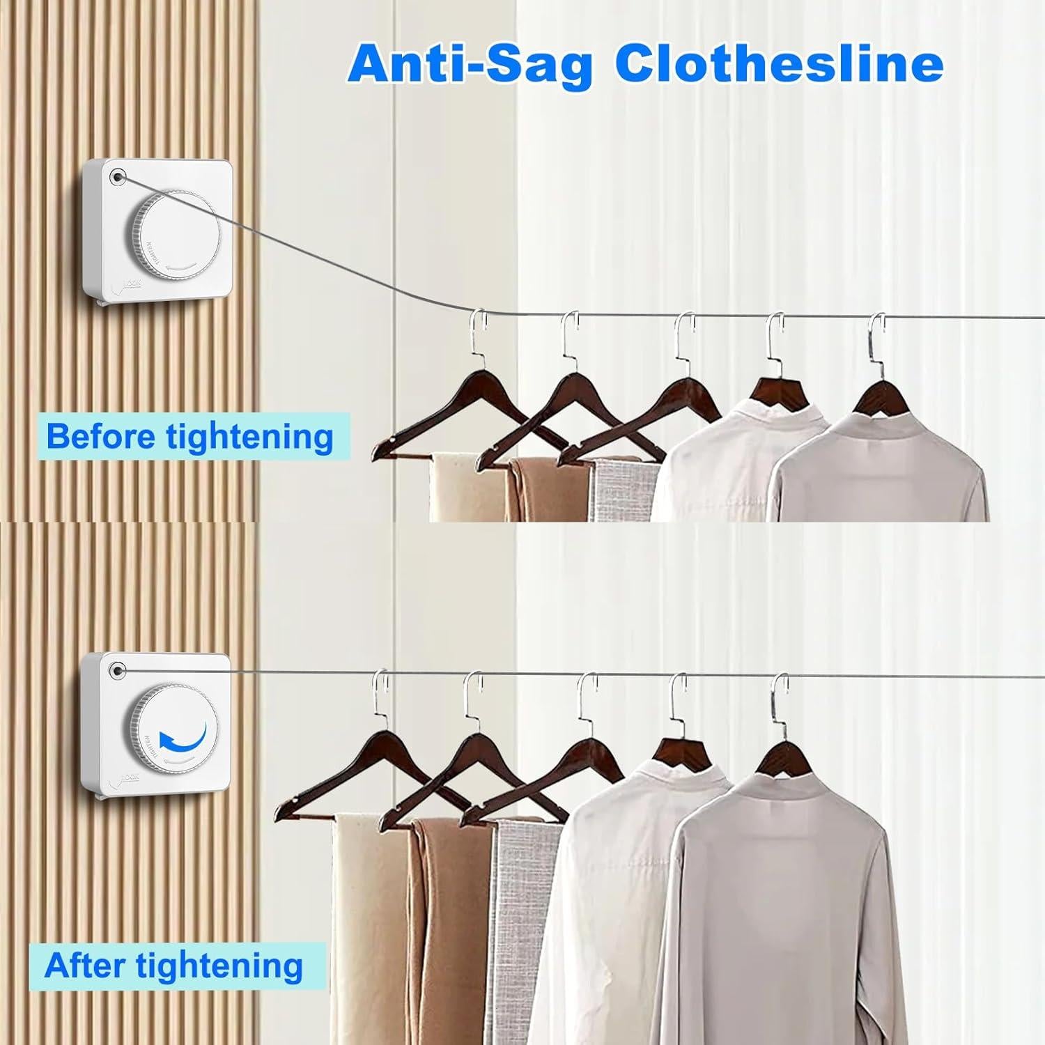 Tendedero Retráctil Antisag SIWUKEH 4.8m Interior Exterior