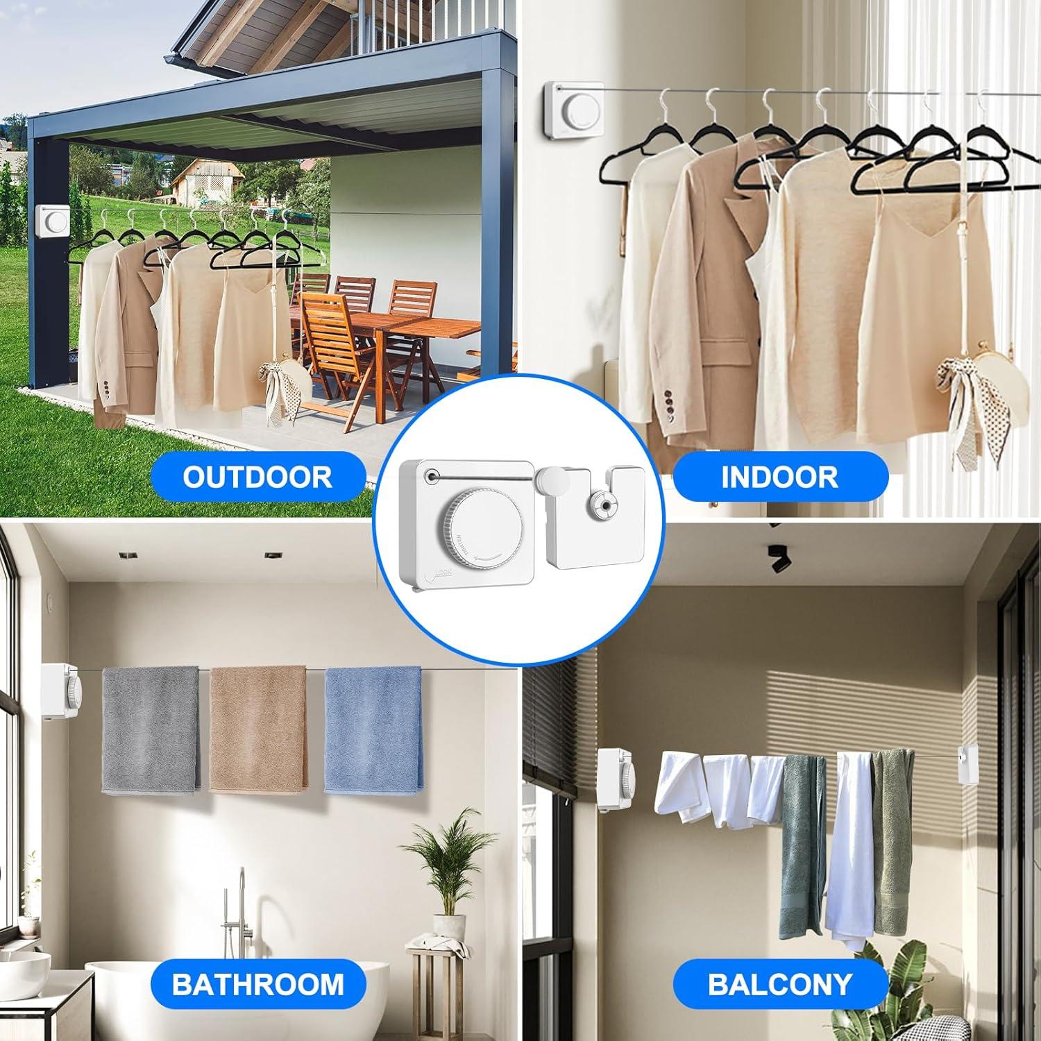 Tendedero Retráctil Antisag SIWUKEH 4.8m Interior Exterior