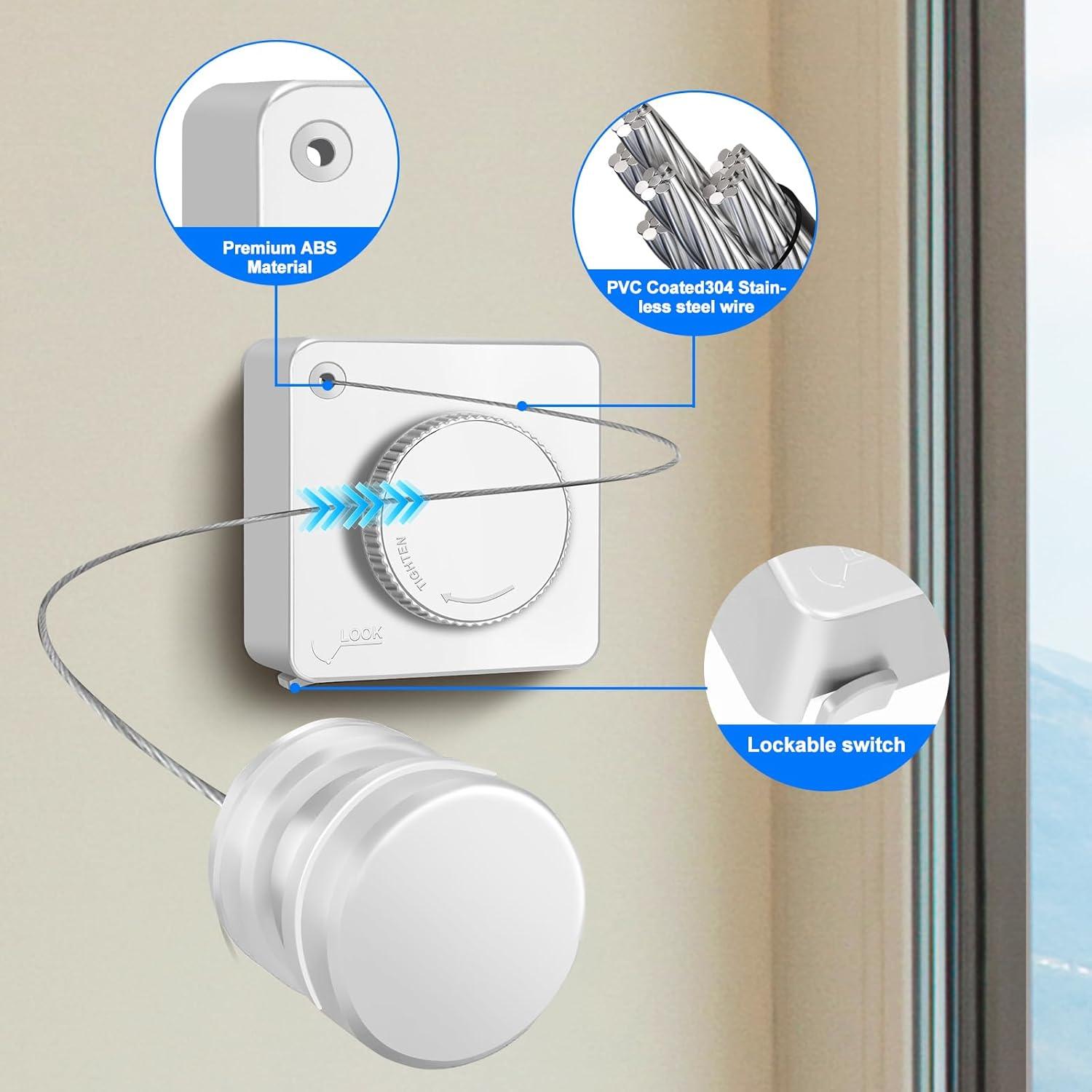 Tendedero Retráctil Antisag SIWUKEH 4.8m Interior Exterior