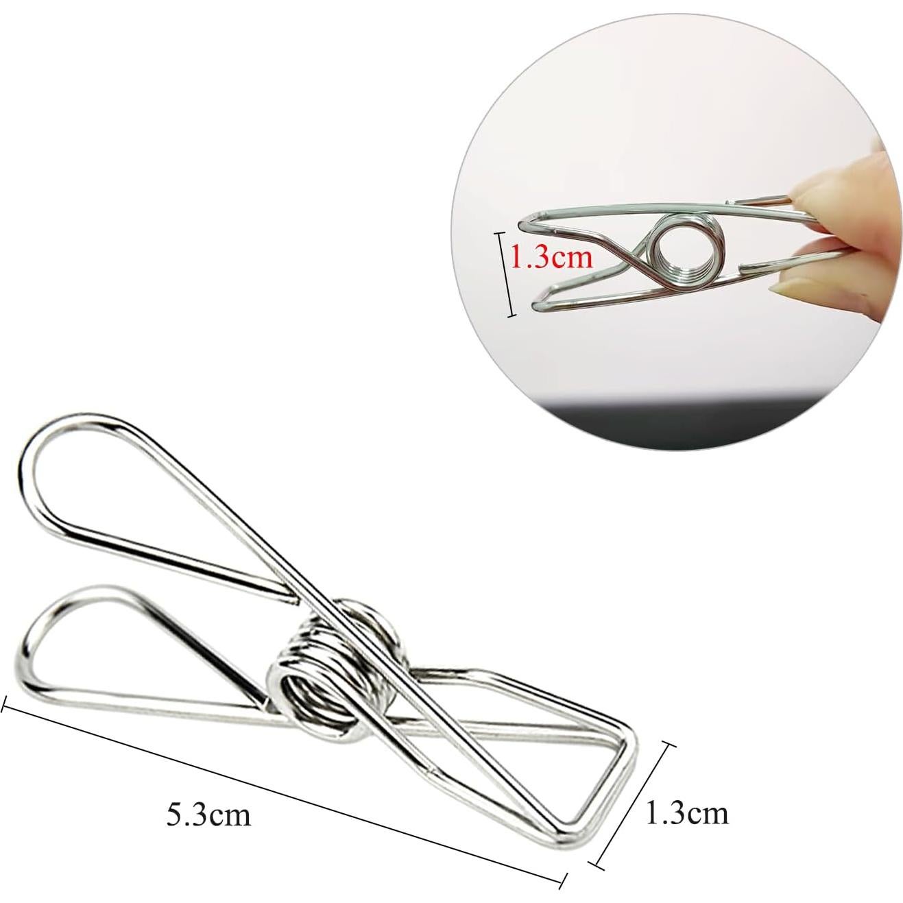 Pinzas de Ropa de Acero Inoxidable BONYCUST 50 Piezas