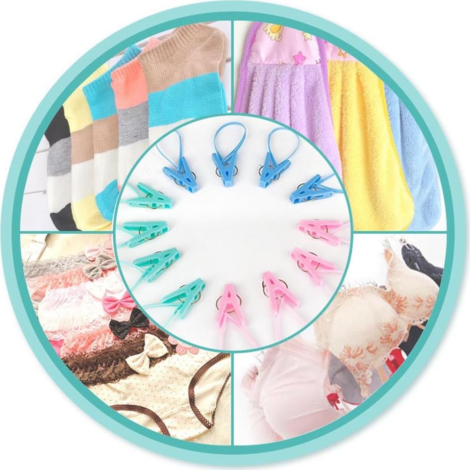 Paquete de 12 Pinzas de Ropa Yueton Multicolor 18.8x13.3cm