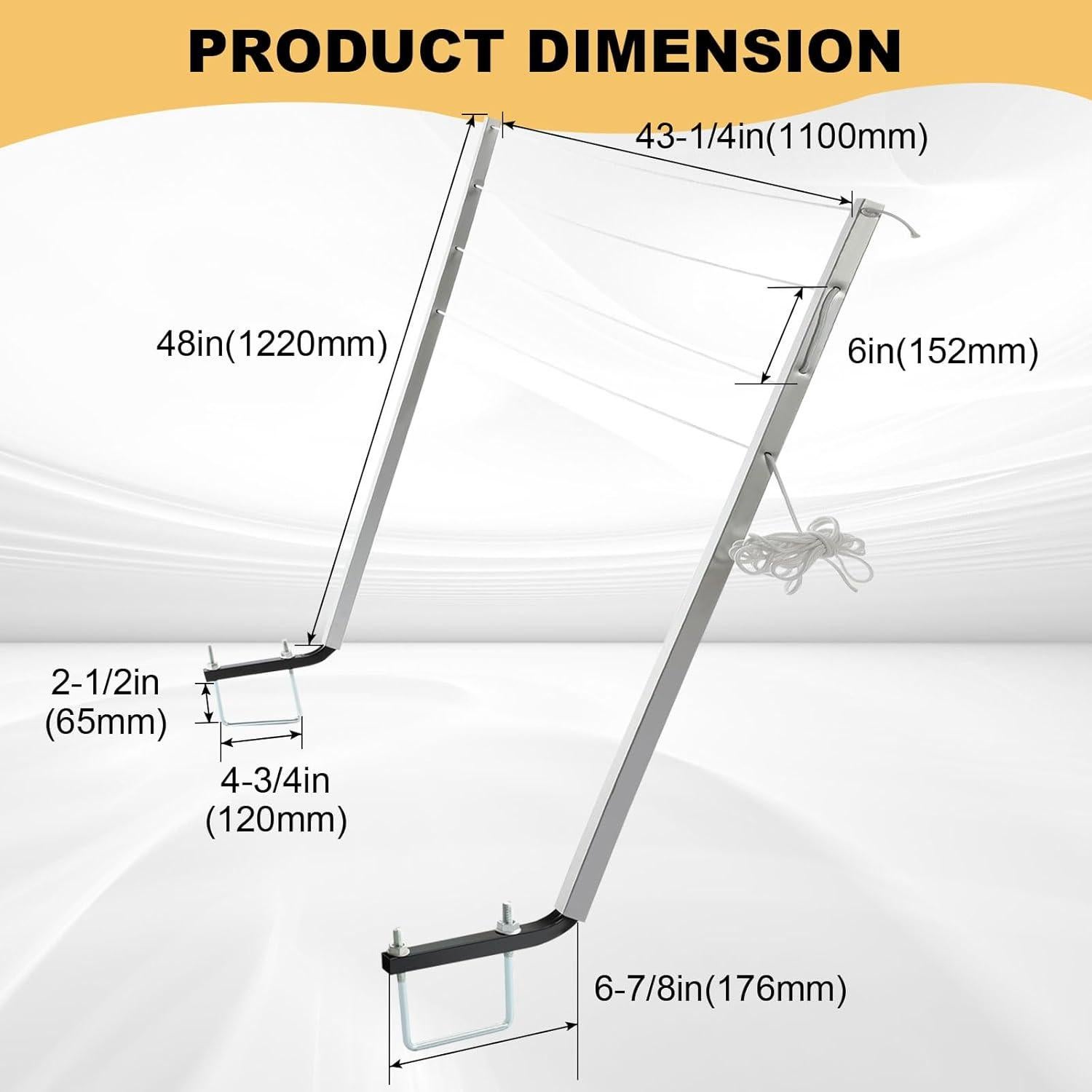 Tenderete Montado en Parachoques HECASA 1.22m Aluminio