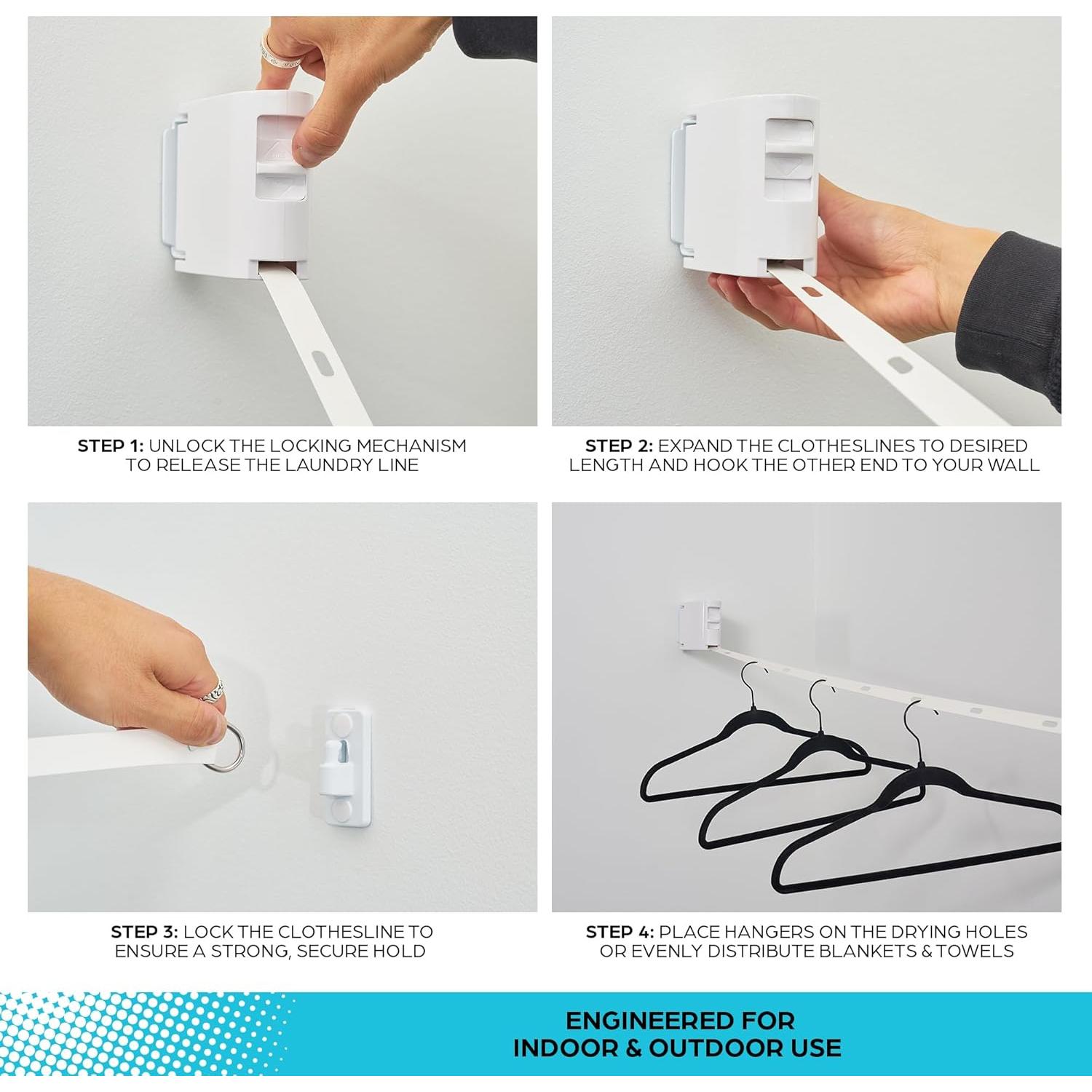 Cuerda de Ropa Retráctil Slide Innovations 4 m Impermeable