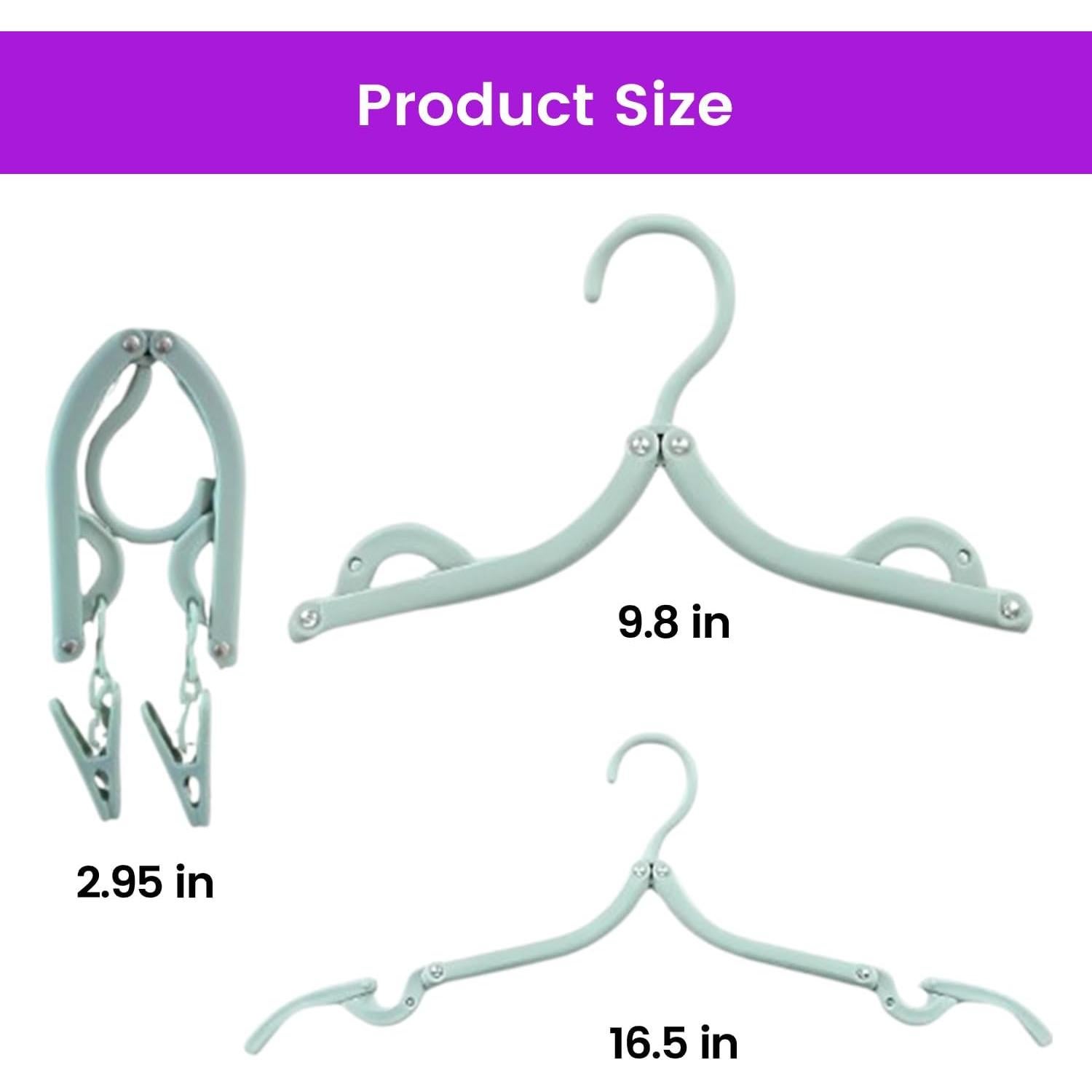 Set de 12 Perchas de Viaje Plegables DOEJA con Clips y Cuerda