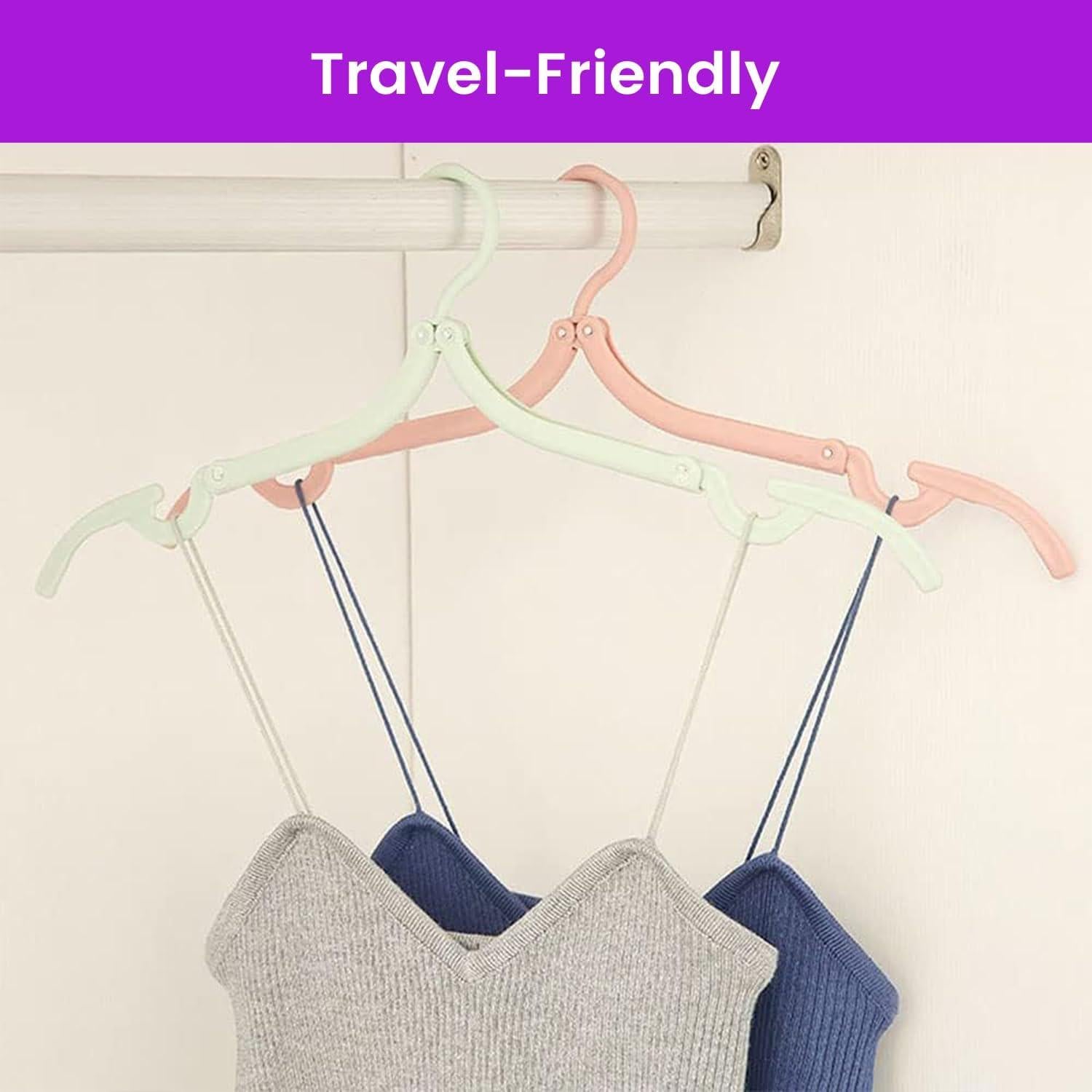 Set de 12 Perchas de Viaje Plegables DOEJA con Clips y Cuerda