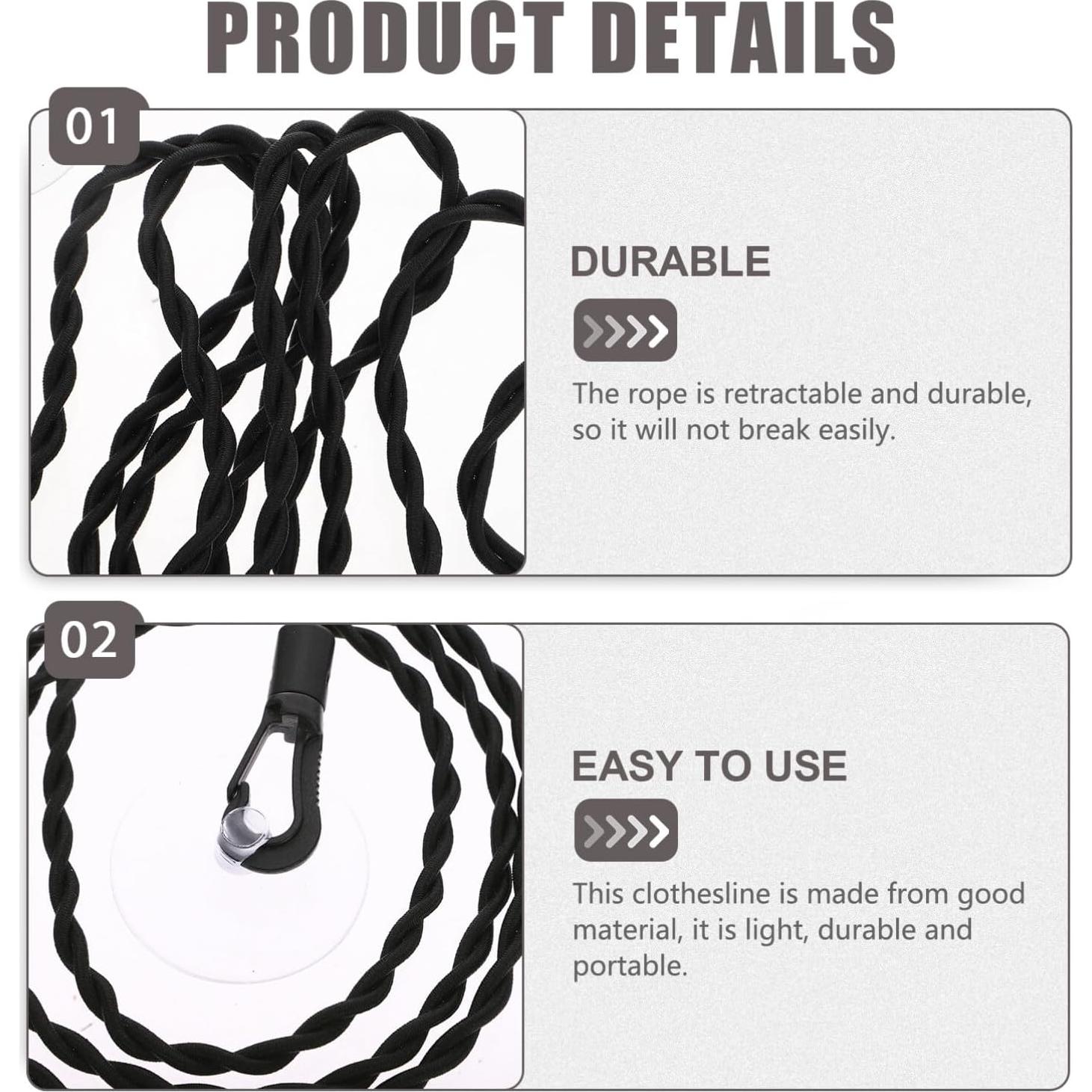 Cuerda de Secado al Aire Libre HOLIDYOYO 300cm con Ventosas