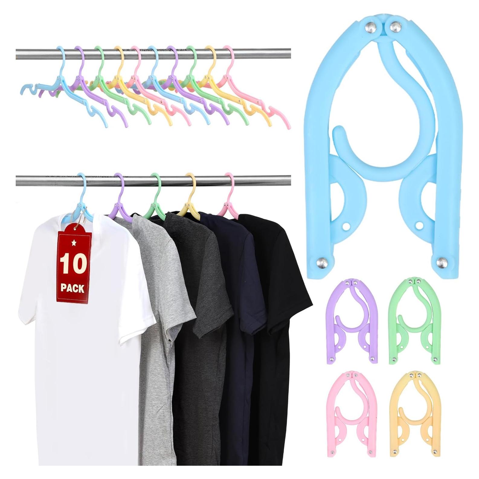 10 Perchas Plegables Quatish para Viaje y Hogar - Multicolor