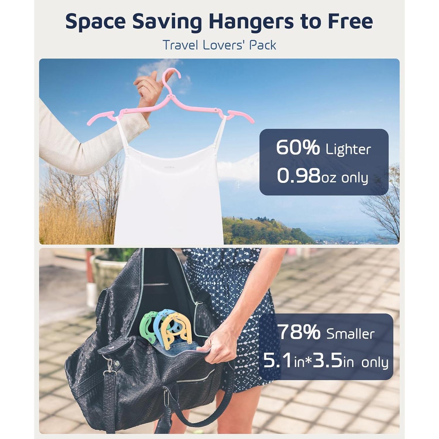 10 Perchas Plegables Quatish para Viaje y Hogar - Multicolor