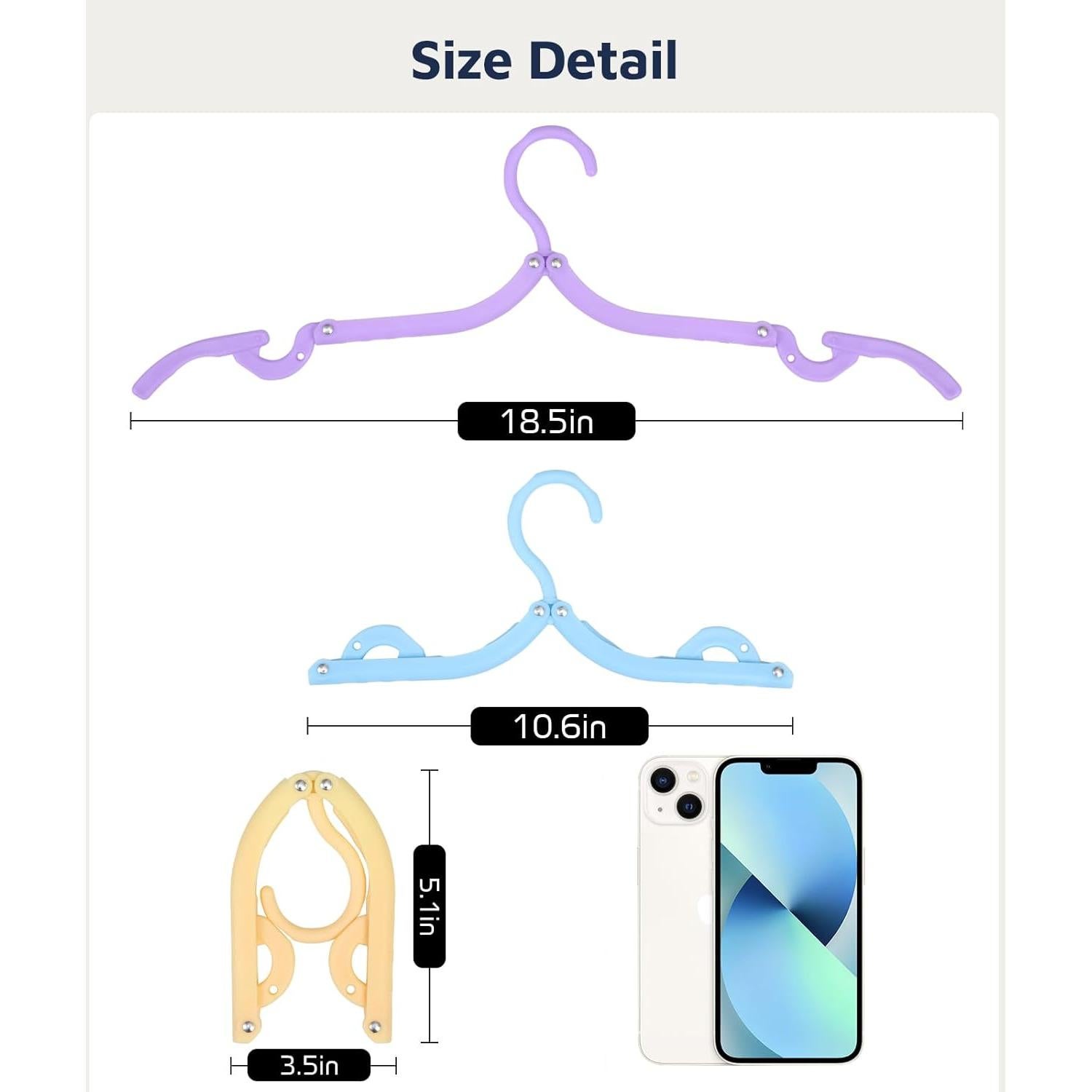 10 Perchas Plegables Quatish para Viaje y Hogar - Multicolor