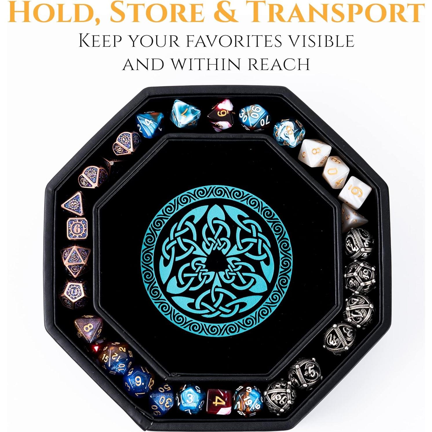 Bandeja de Dados Soar Forge Octagonal Azul 20 cm D&D