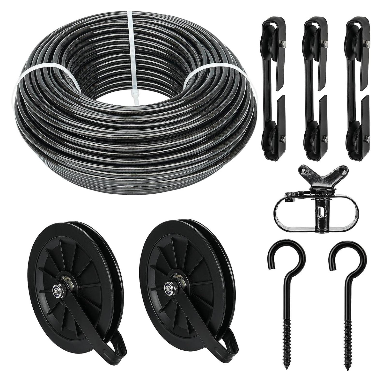 Kit de Tendedero Exterior Fshihine 150 pies Acero Galvanizado