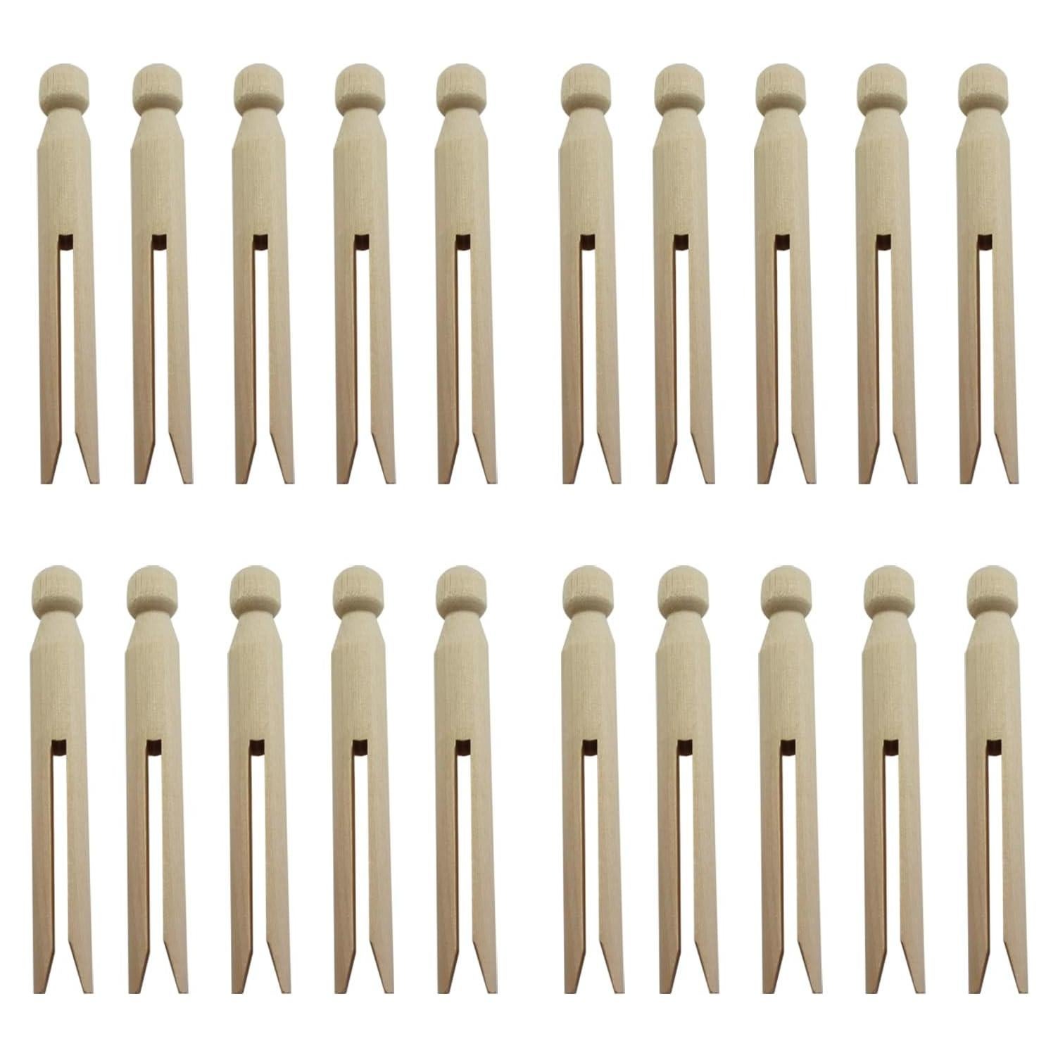 Pinzas de Ropa Redondas de Madera TAODAN 16 Piezas 11 cm