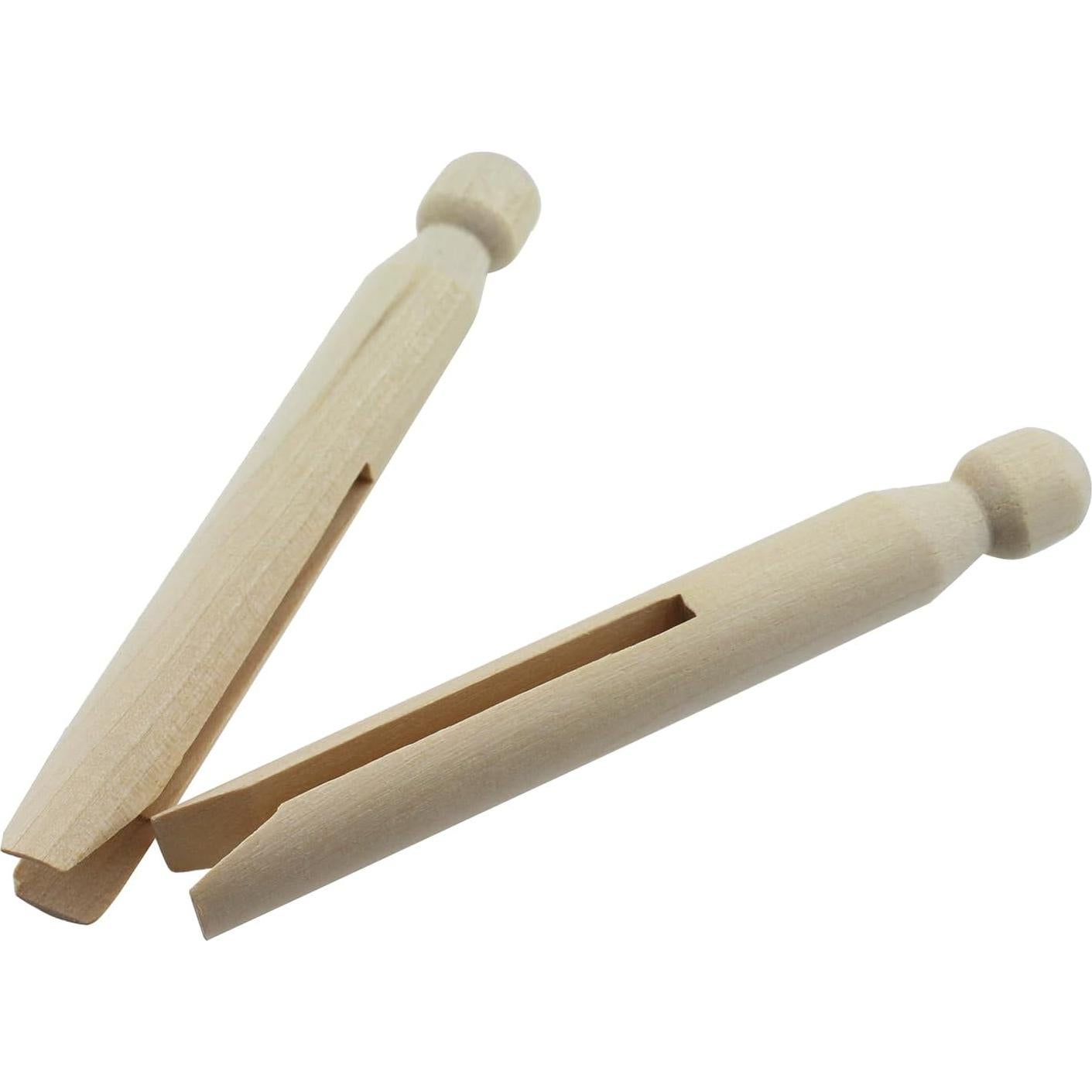 Pinzas de Ropa Redondas de Madera TAODAN 16 Piezas 11 cm