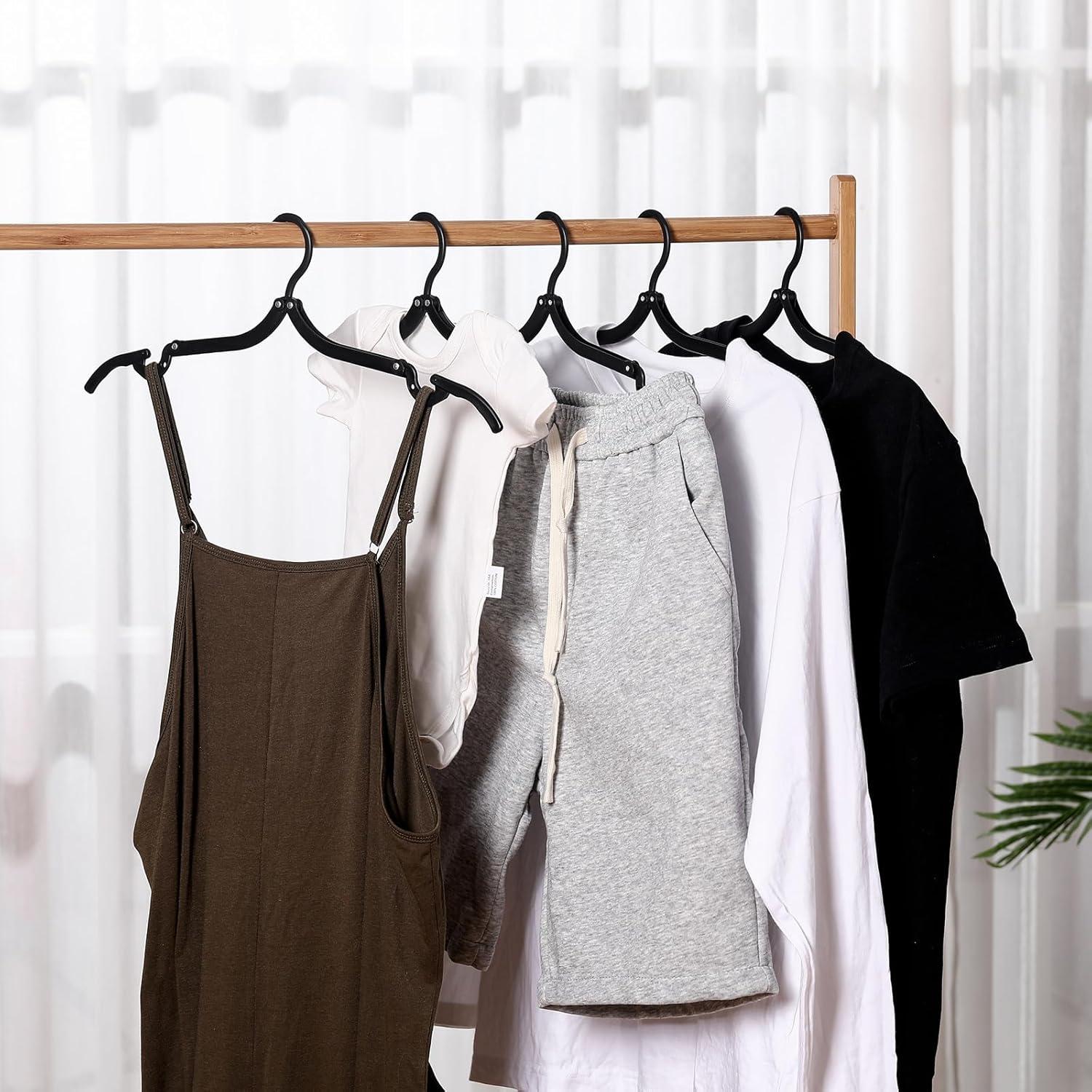 60 Perchas de Viaje Plegables Teenyyou - Portátiles Negros