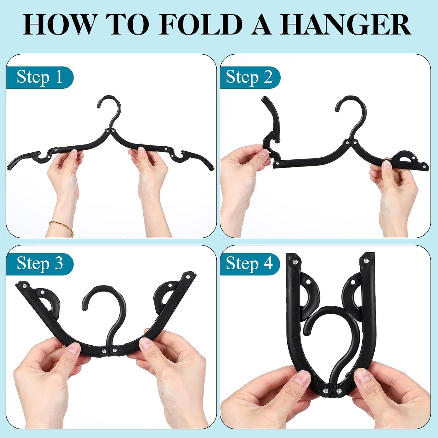 60 Perchas de Viaje Plegables Teenyyou - Portátiles Negros