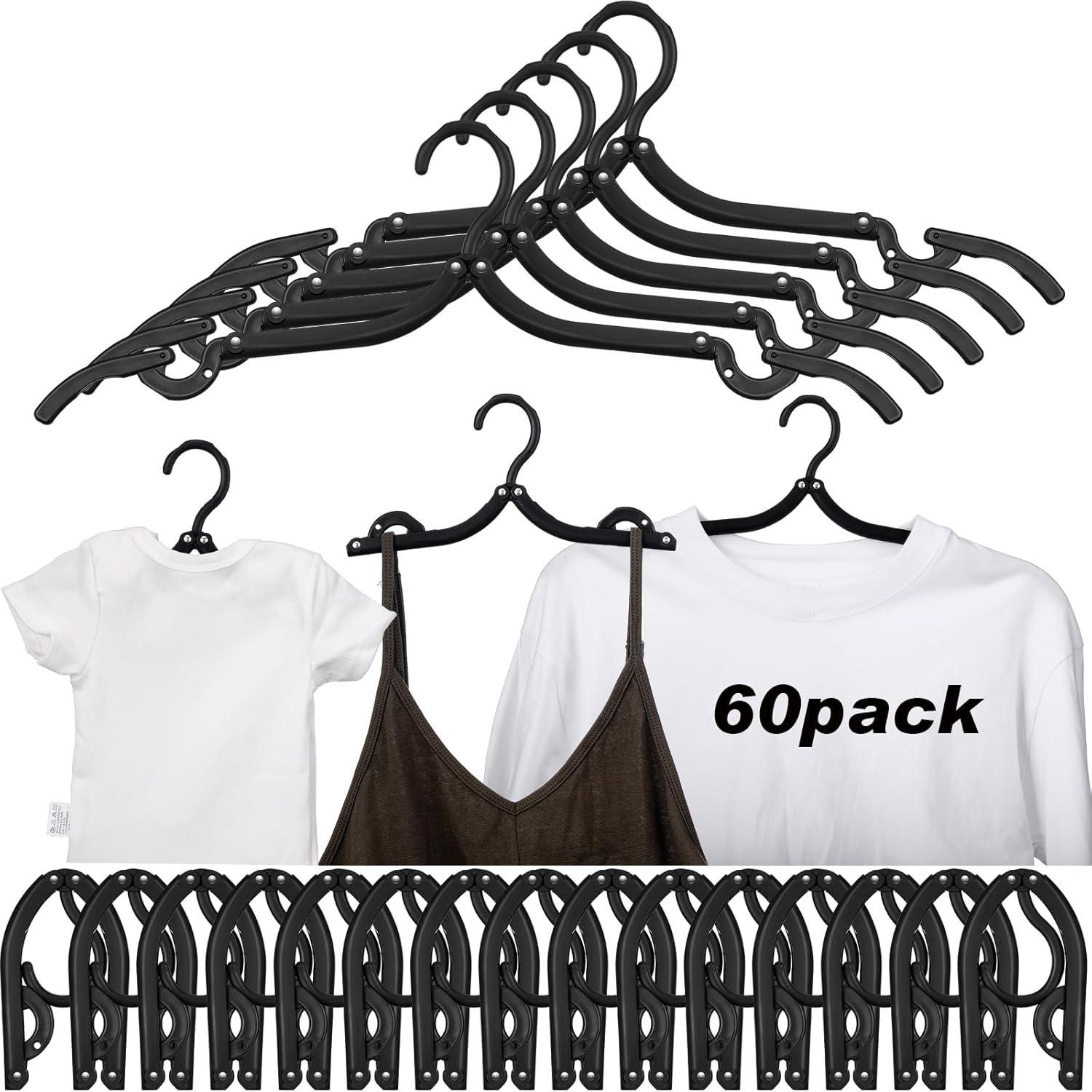 60 Perchas de Viaje Plegables Teenyyou - Portátiles Negros