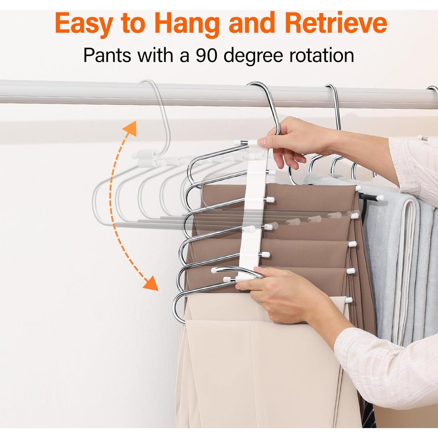 Perchas Plegables Fayleeko para Pantalones - 2 Paquete Antideslizantes