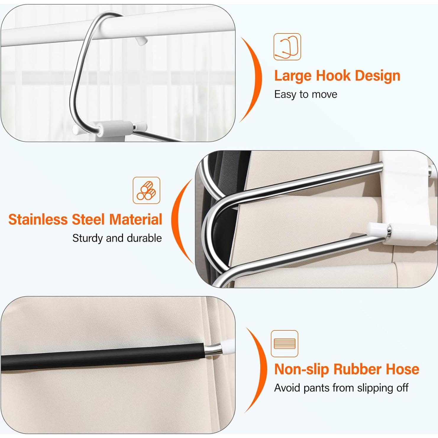 Perchas Plegables Fayleeko para Pantalones - 2 Paquete Antideslizantes