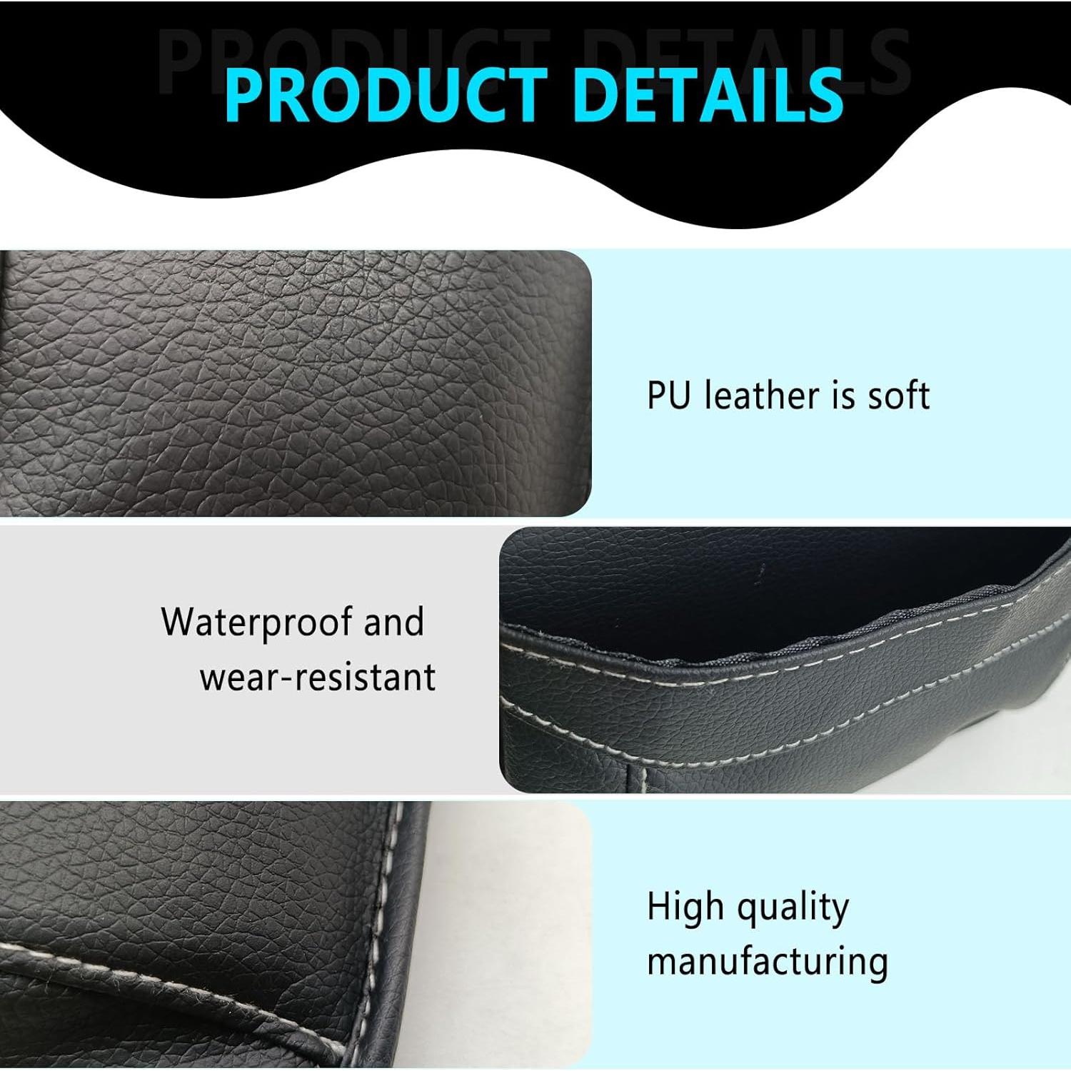 Organizador de Asiento de Auto Icyhaws de Cuero PU Negro