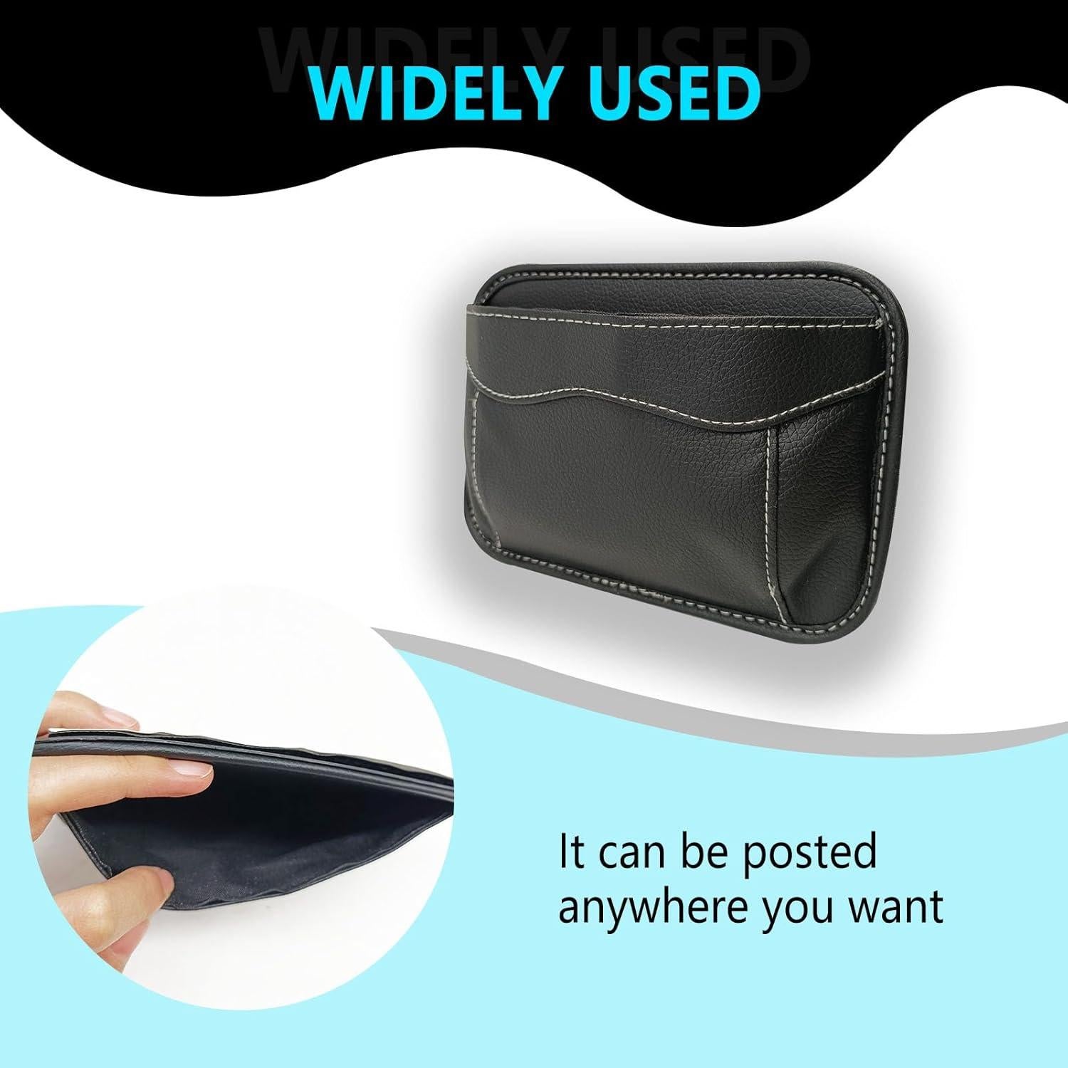 Organizador de Asiento de Auto Icyhaws de Cuero PU Negro