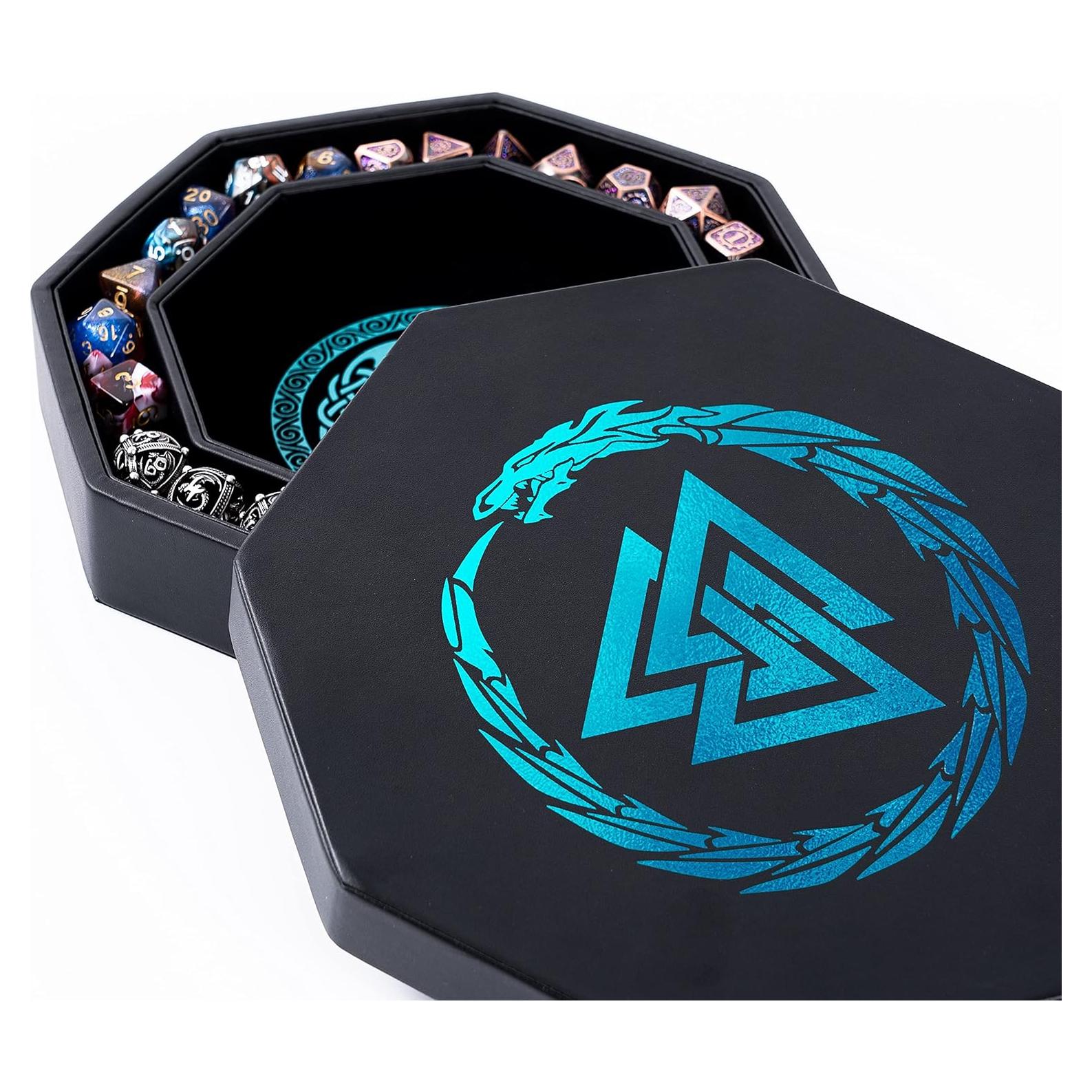 Bandeja de Dados Soar Forge Octagonal Azul 20 cm D&D