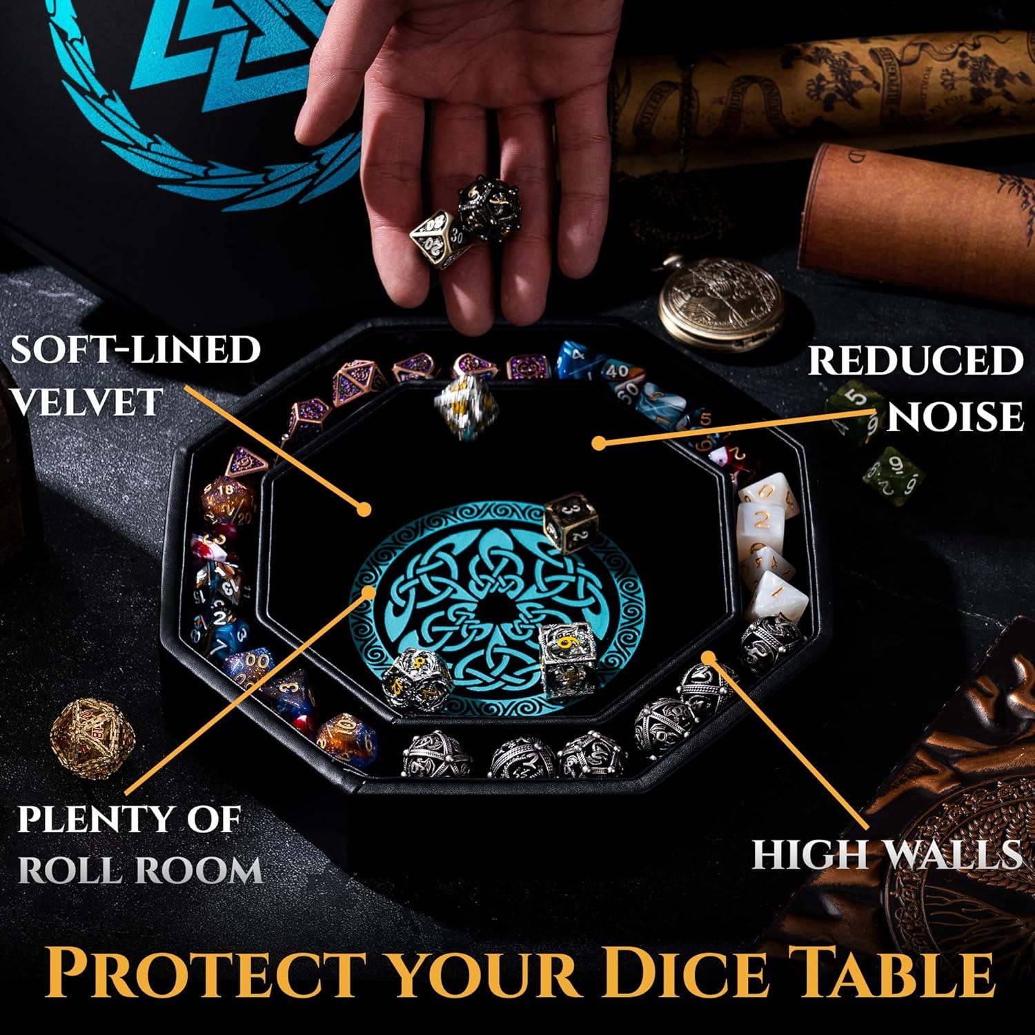 Bandeja de Dados Soar Forge Octagonal Azul 20 cm D&D