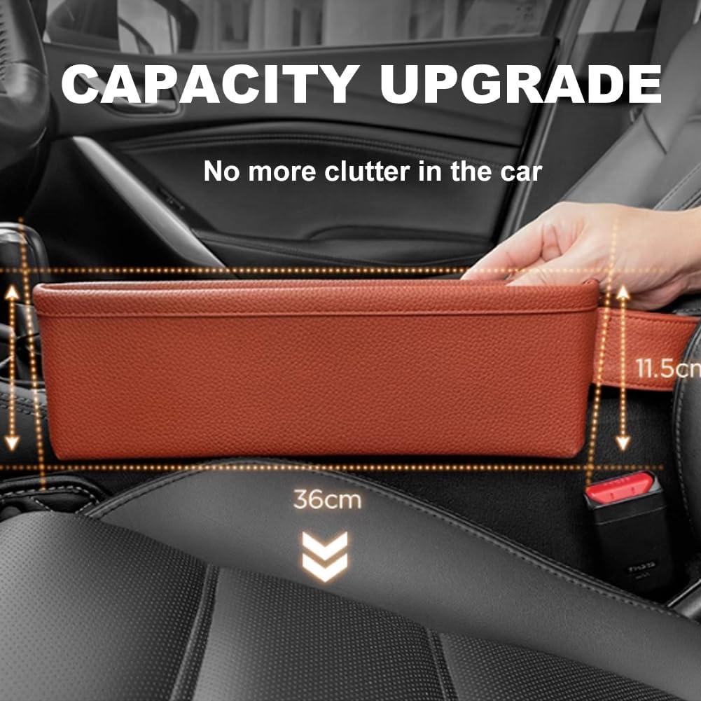 Organizador de Asiento de Coche Tumecos 2 Piezas Cuero Beige