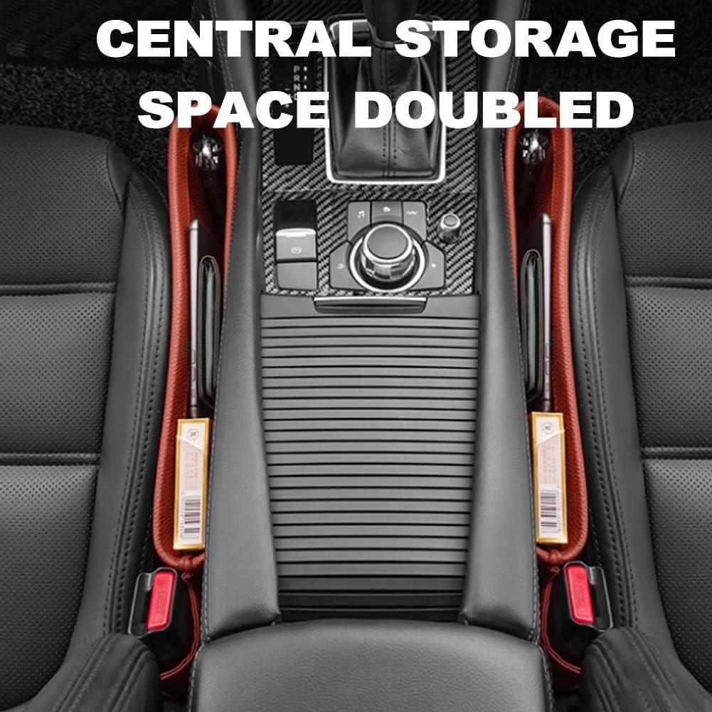 Organizador de Asiento de Coche Tumecos 2 Piezas Cuero Beige