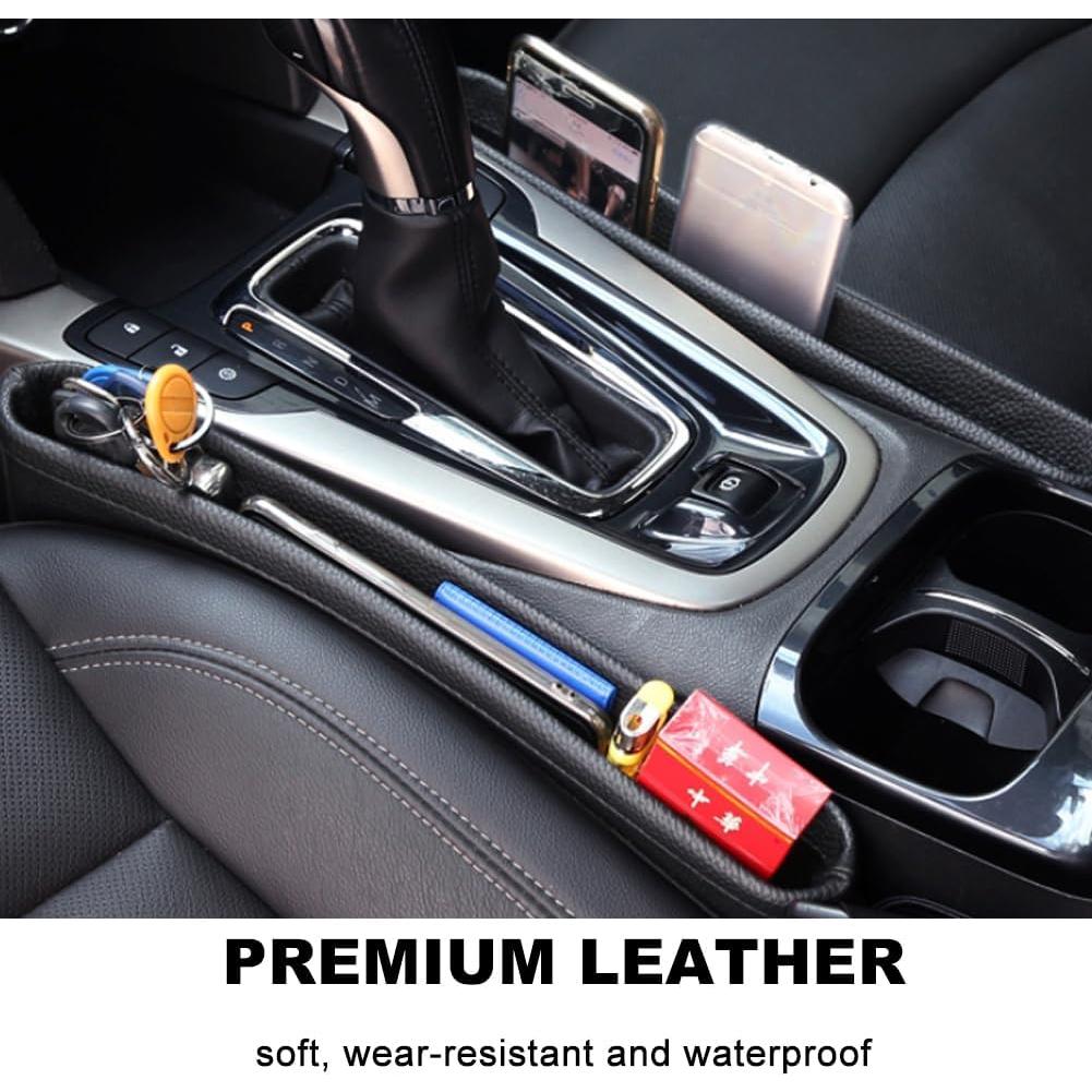 Organizador de Asiento de Coche Tumecos 2 Piezas Cuero Beige