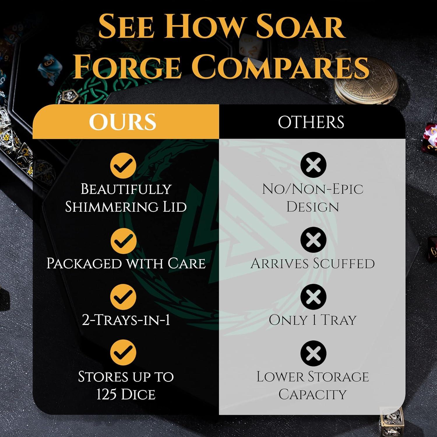 Bandeja de Dados Soar Forge Octagonal 20 cm Dragón Verde