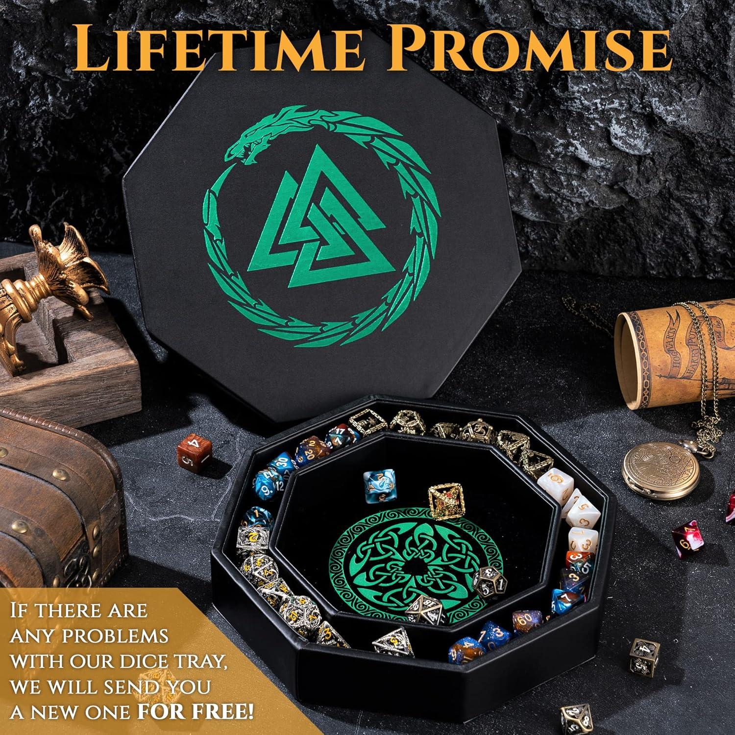 Bandeja de Dados Soar Forge Octagonal 20 cm Dragón Verde