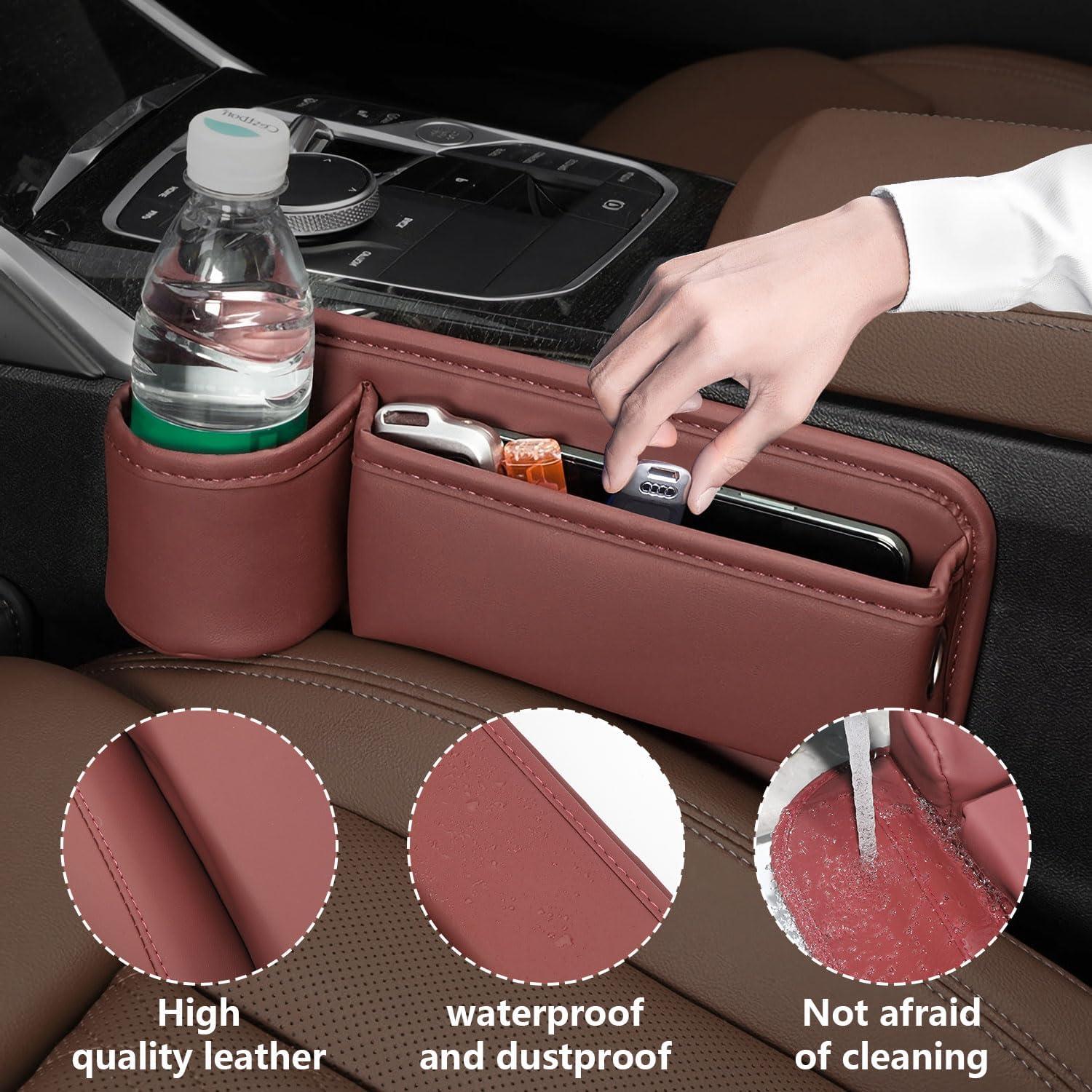 Organizador de Asiento de Coche TAEYONK Rojo con Portavasos