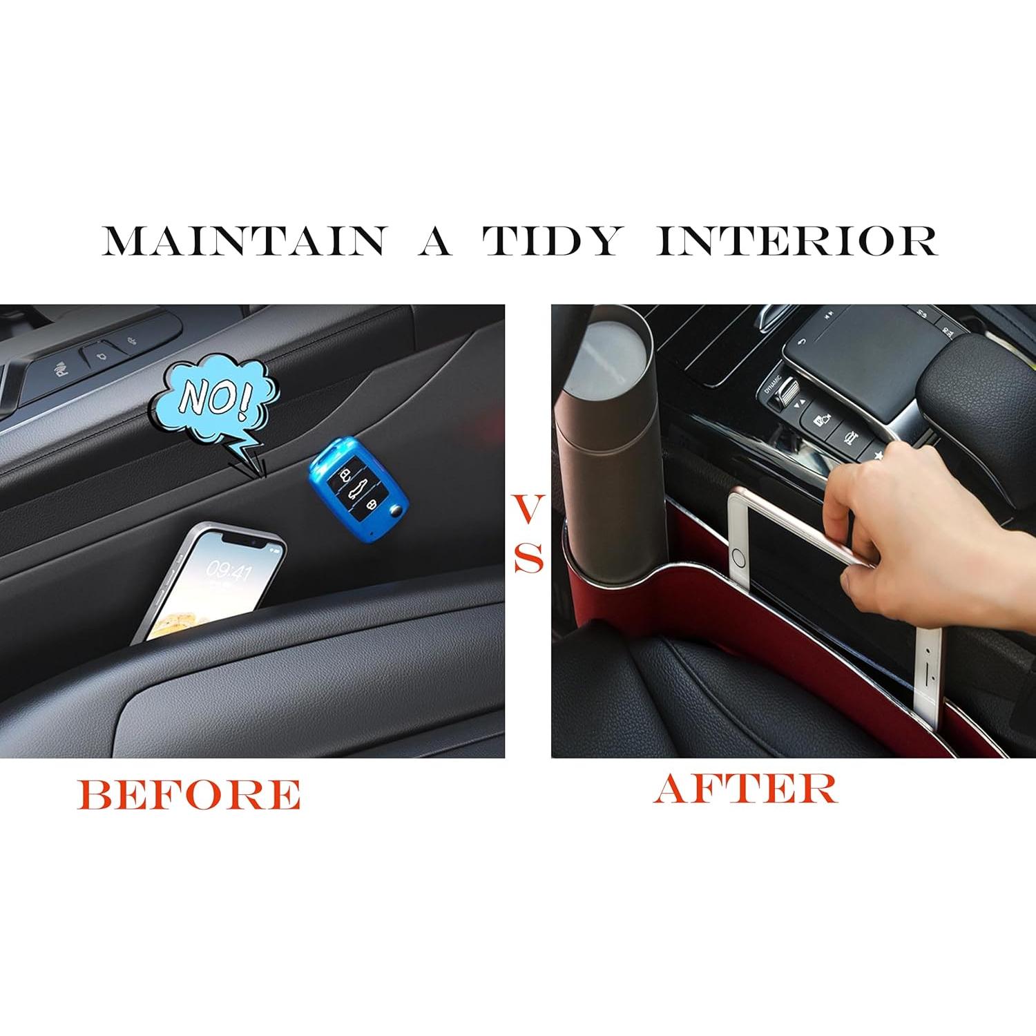 Organizador de Espacio entre Asientos del Coche mirrorever 2 Piezas Rojo